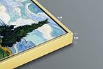 Wieco Art Framed Art Giclee Canvas Imprimés de champs de blé avec des cyprès de Van Gogh Peintures Reproduction abstraite Artwork for Wall Decor Golden Frame