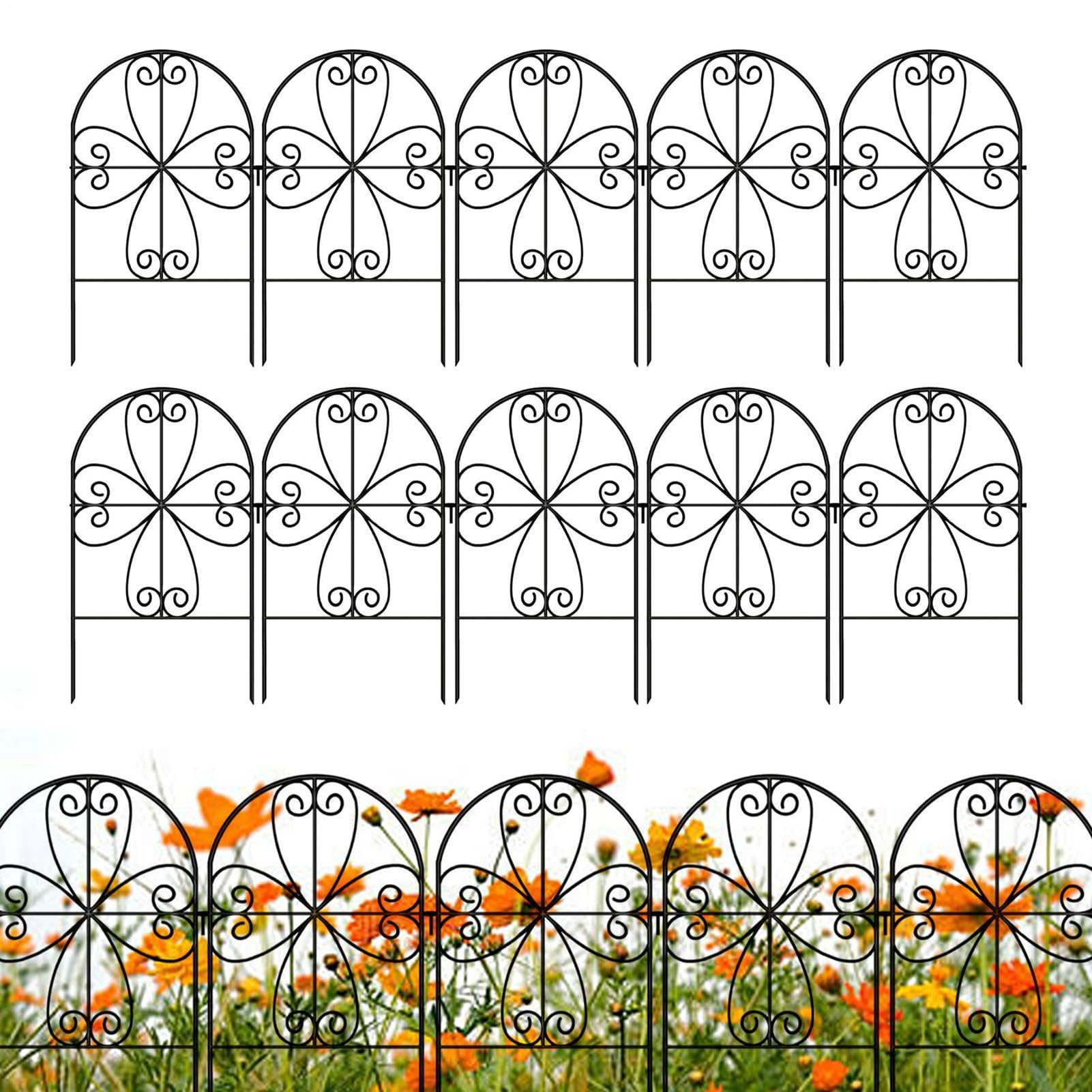 Clôture de jardin avec bordure de parterre en lot de 10 pièces imperméables pour cour et terrasse