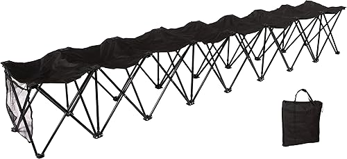 Miniatura 6 de Trademark Innovations Banco lateral portátil de 8 plazas plegable para equipos deportivos (azul)