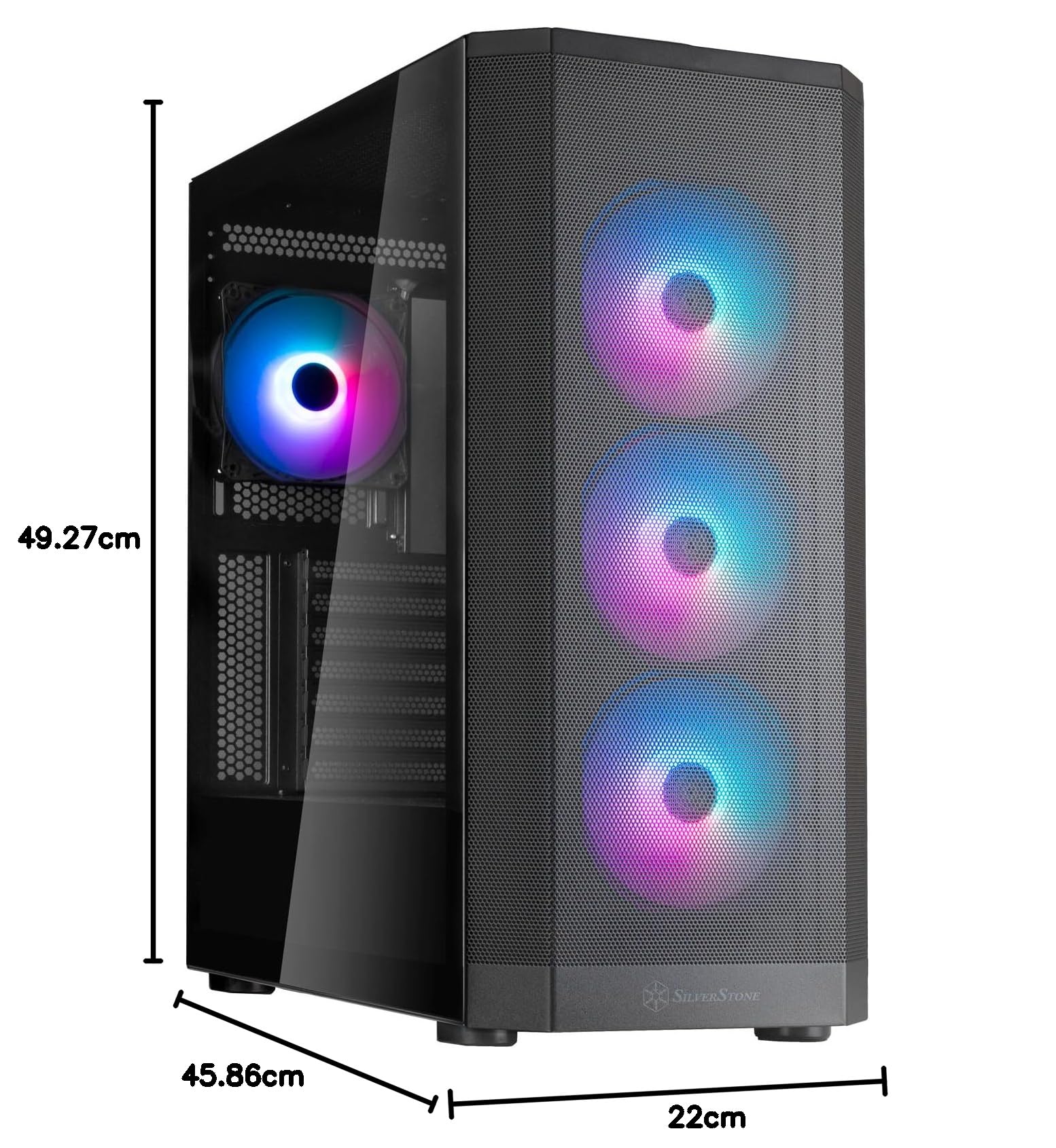 Silverstone Fara 514x Schwarz Tempered Glass (ssT-Fa514X-Bg)