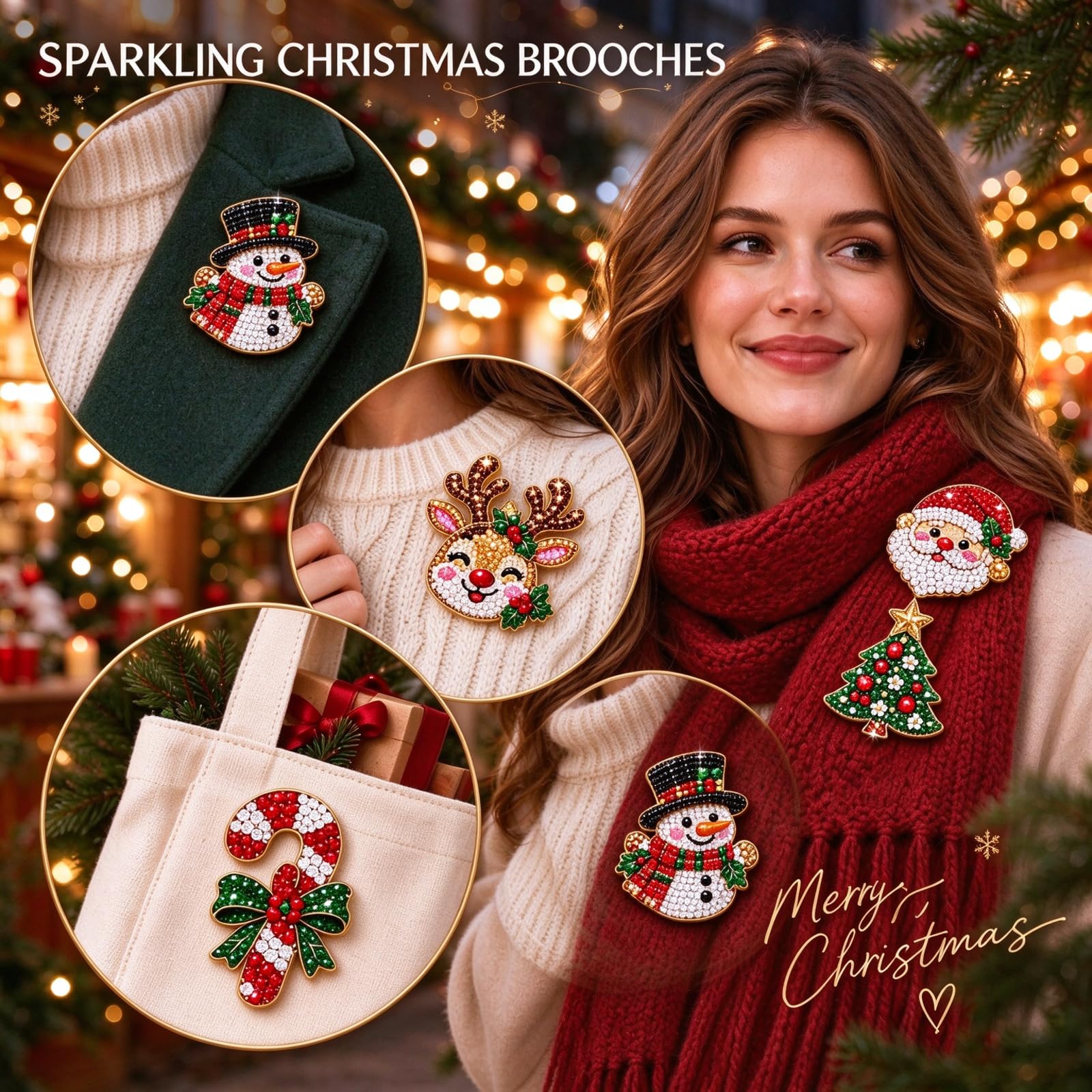 DIY-Weihnachts-Diamant-Broschen-Set mit 6 Motiven