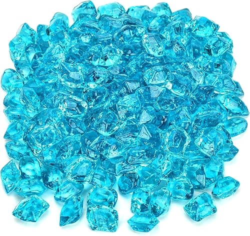 Miniatura 8 de Onlyfire - Vidrio de fuego poligonal de 12 pulgada, paquete de 10 libras, roca de vidrio para chimenea, hoguera y paisajismo, dorado elegante de