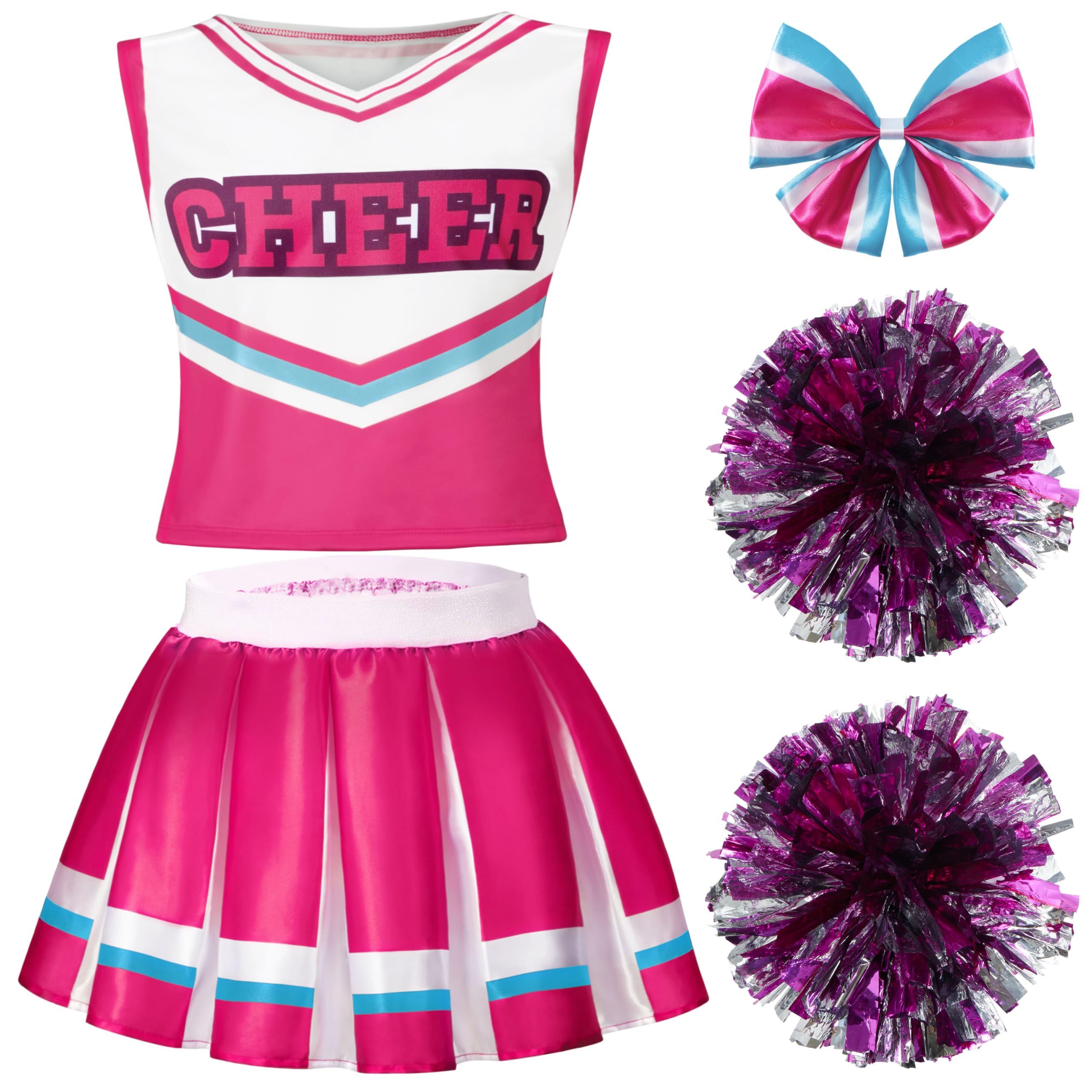Spooktacular Creations Halloween Girl Cheerleader Costume, Cheer Uniform Set, Cheerleading Outfit for Halloween DressUp Party