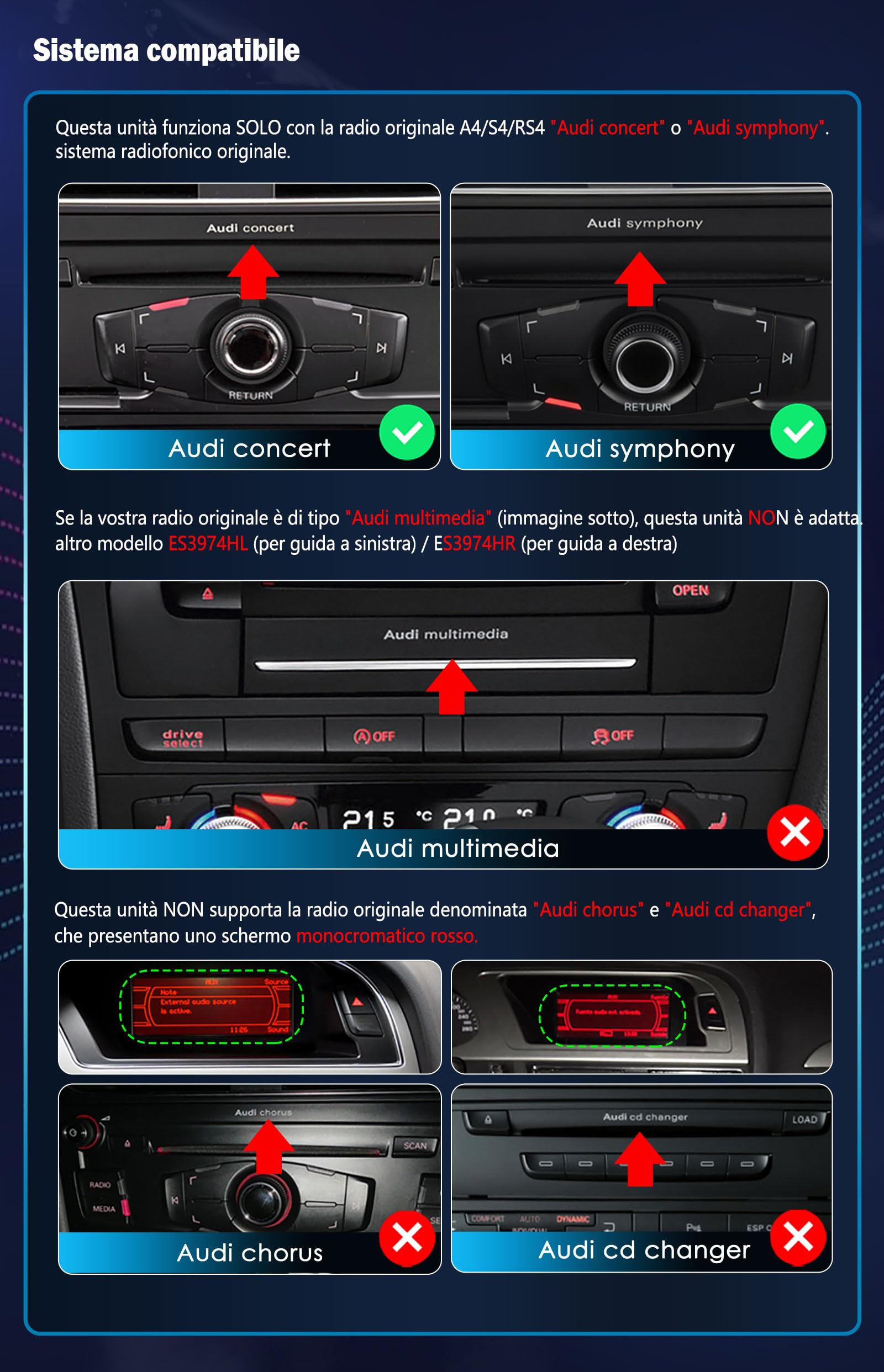 Android 16 Qualcomm 8 Core 4+64GB Autoradio GPS Navigatore per Audi A4 supporta Wireless Carplay IPS WiFi 4G Bluetooth 5.1 Canbus 8,8 pollici Schermo Tattile OEM Radio MMI