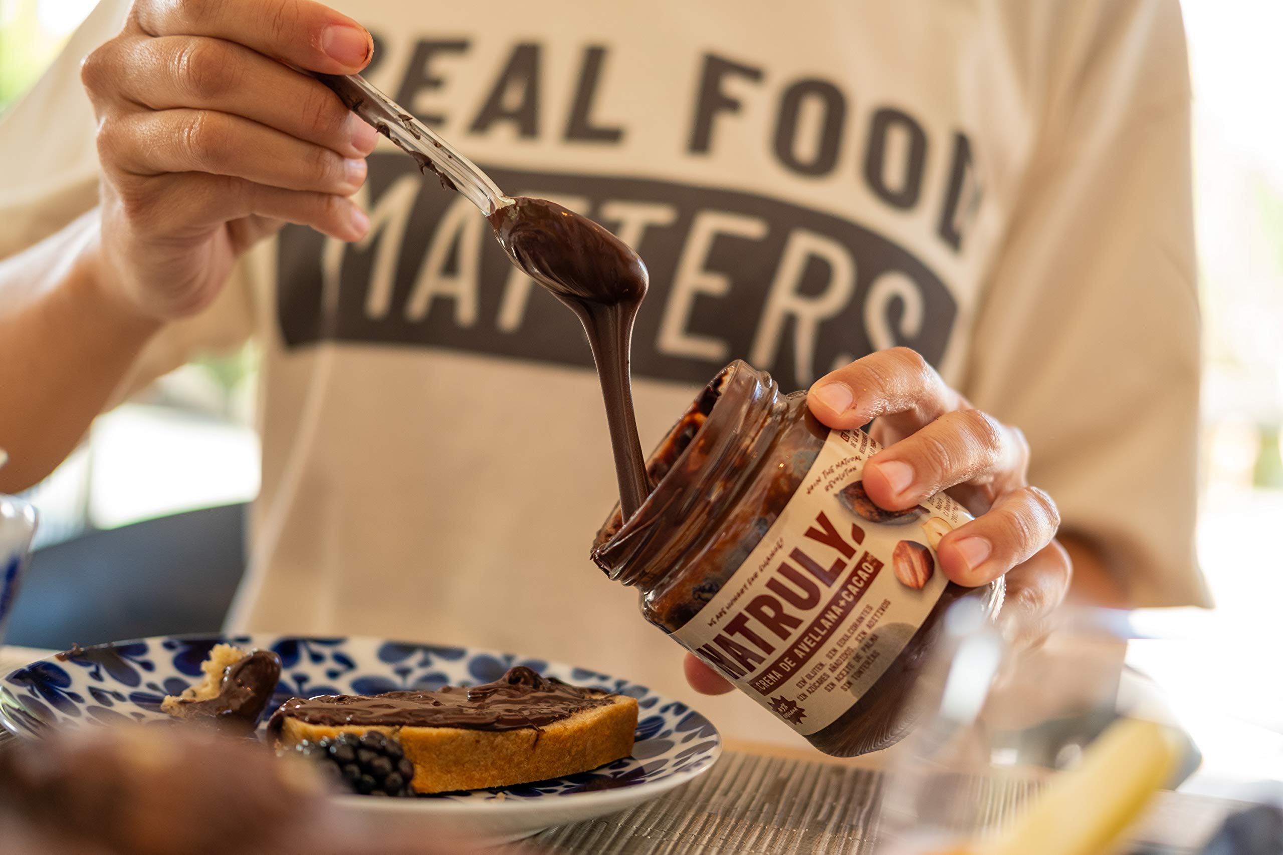 NATRULY Crema de Avellanas y Cacao Sin Azúcar y Sin Edulcorantes, con Fibra de Achicoria, 43% Avellana