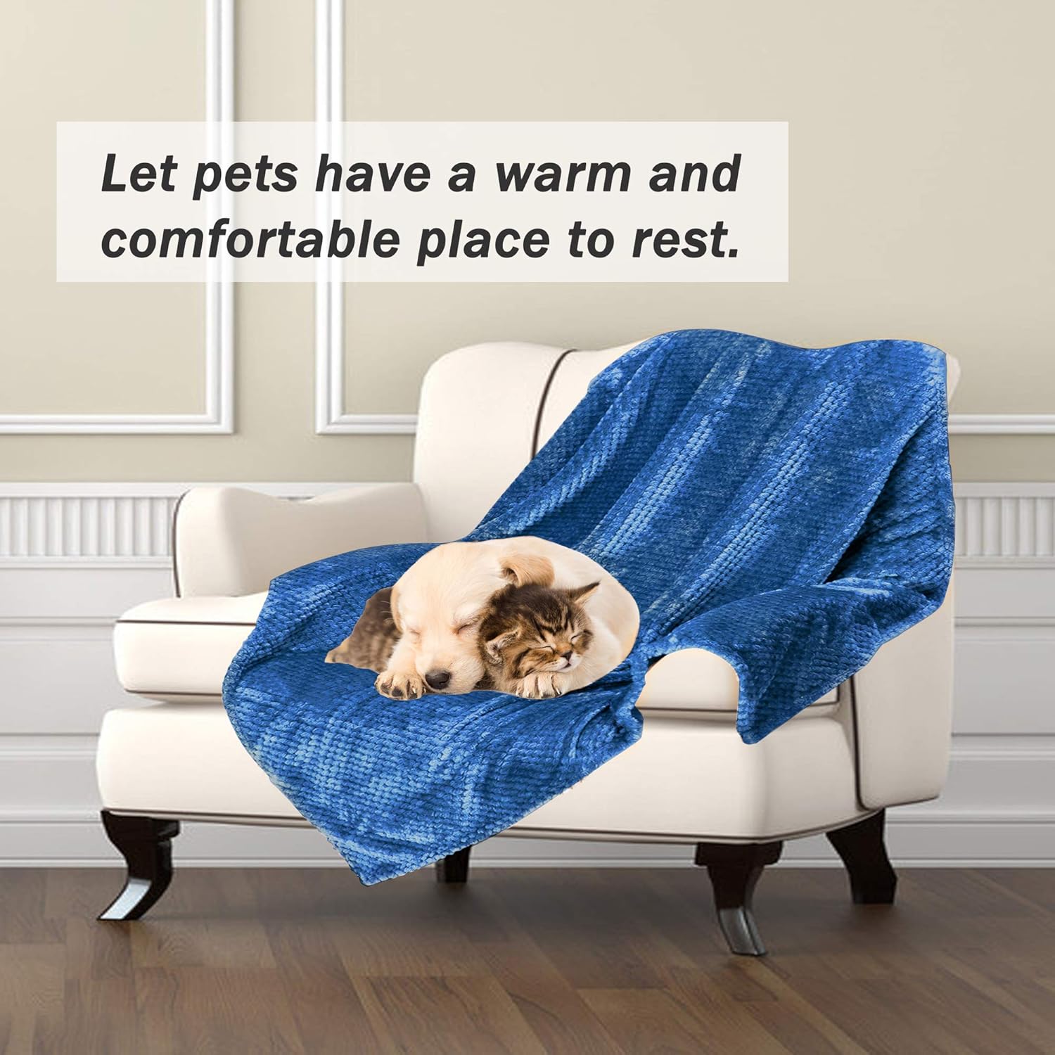 Dog Blanket,Soft Fuzzy Blankets for Puppy, Small,Medium,Large,X-Large Premium Fluffy Blankets Plush Fleece Throw Dog Bed, Couch, Sofa, Reversible Travel Warm Covers : Pet Supplies