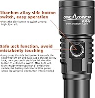 Vista 3 de ORCATORCH D530V 1200 lúmenes de luz de video subacuática, linterna de buceo de haz súper ancho de 120°, 2 modos con rótula ZJ18, IP68 impermeable