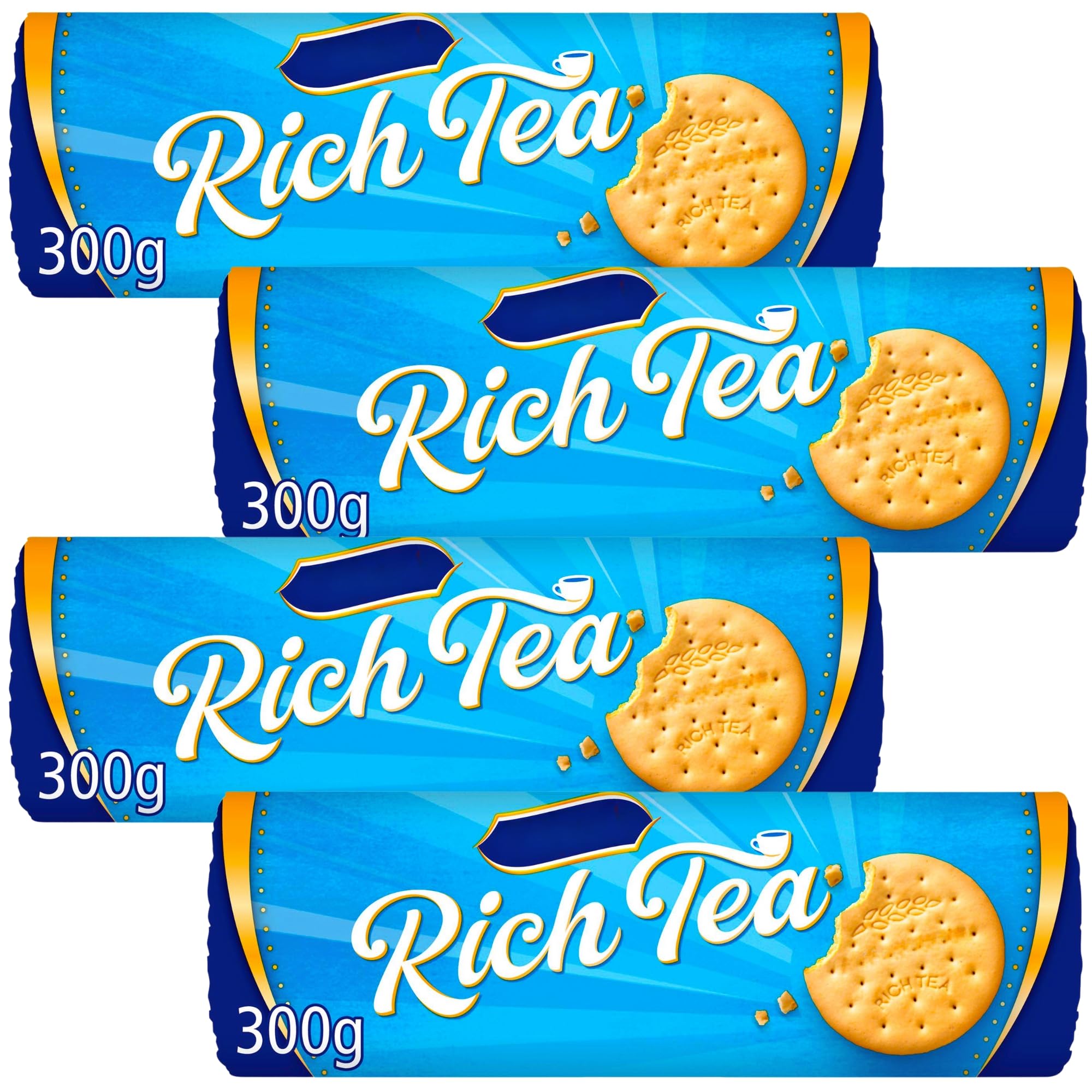 Classic Biscuit Bundle Containing McVities Rich Tea Biscuits 300g (4 Pack)