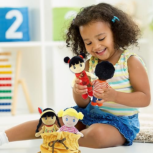 Miniatura 6 de June Garden Set de muñecas suaves de 8.5 pulgadas con bolsa de almacenamiento, regalo para bebés y niños pequeños