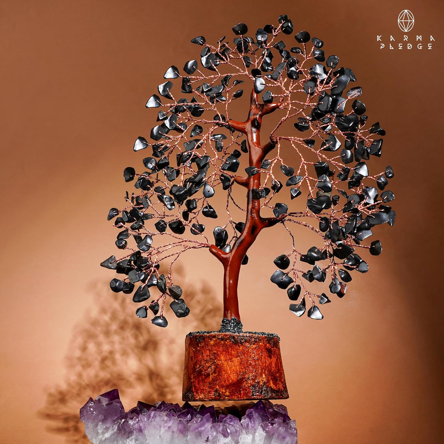 Crystal Tree of Life Birthday Gifts for Women, Men, Handmade Home Decor, Office, Room Decoration, Black Obsidian Reiki Healing Crystal Chakra Tree for Money, Good Luck Gifts for Her, Mom & Dad - Image 6