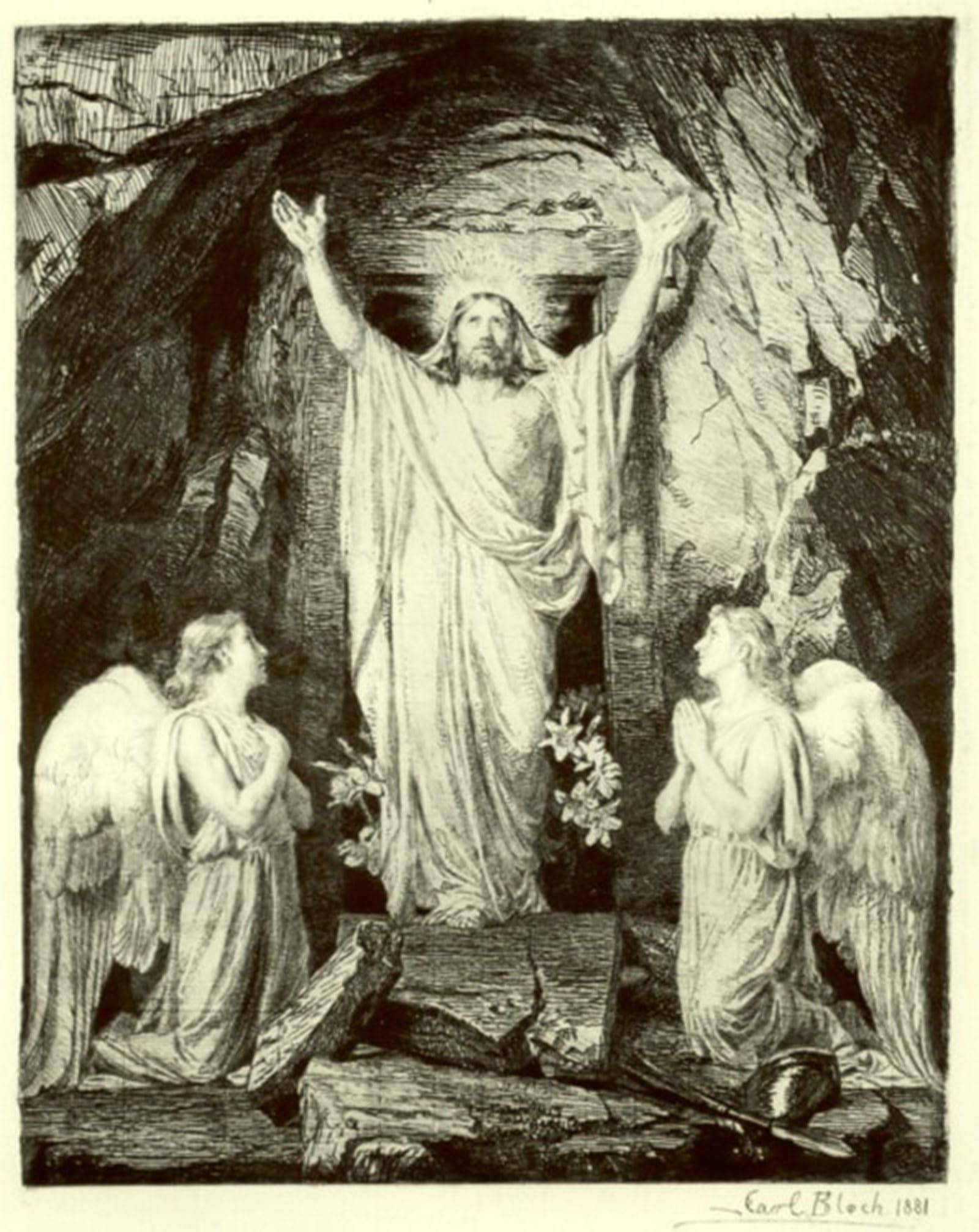 ARTXLXXBN Famous Painting Canvas Artwork Graffiti Print Resurrection of Christ by Carl Heinrich Bloch Portrait Canvas Image for Home Decor 60x90cm
