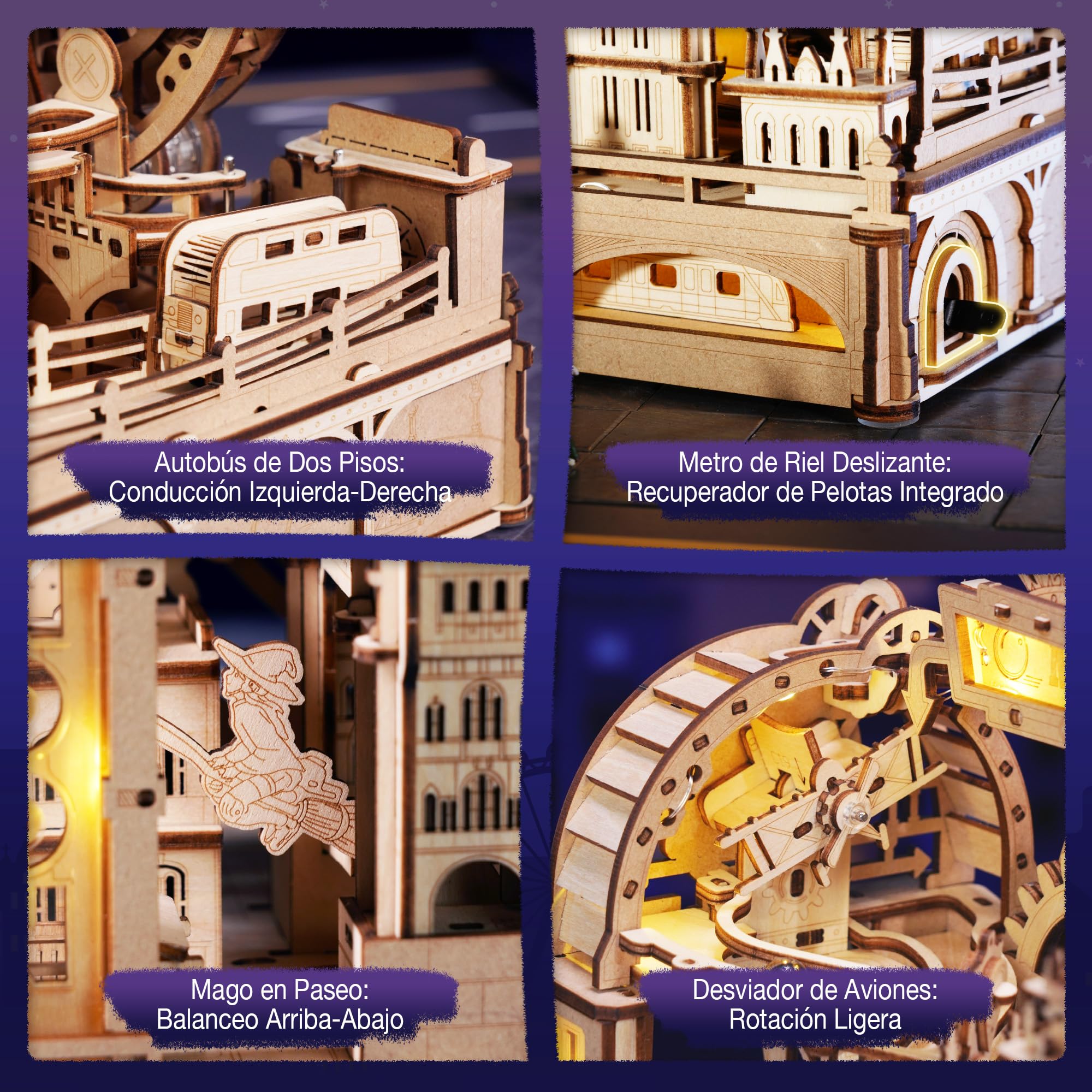 ROKR Puzzles de madera 3D para adultos Marble Travel London, kits de modelado "hazlo tú mismo", modelos de madera para ensamblar, decoración del hogar, regalos de cumpleaños para adultos y niños