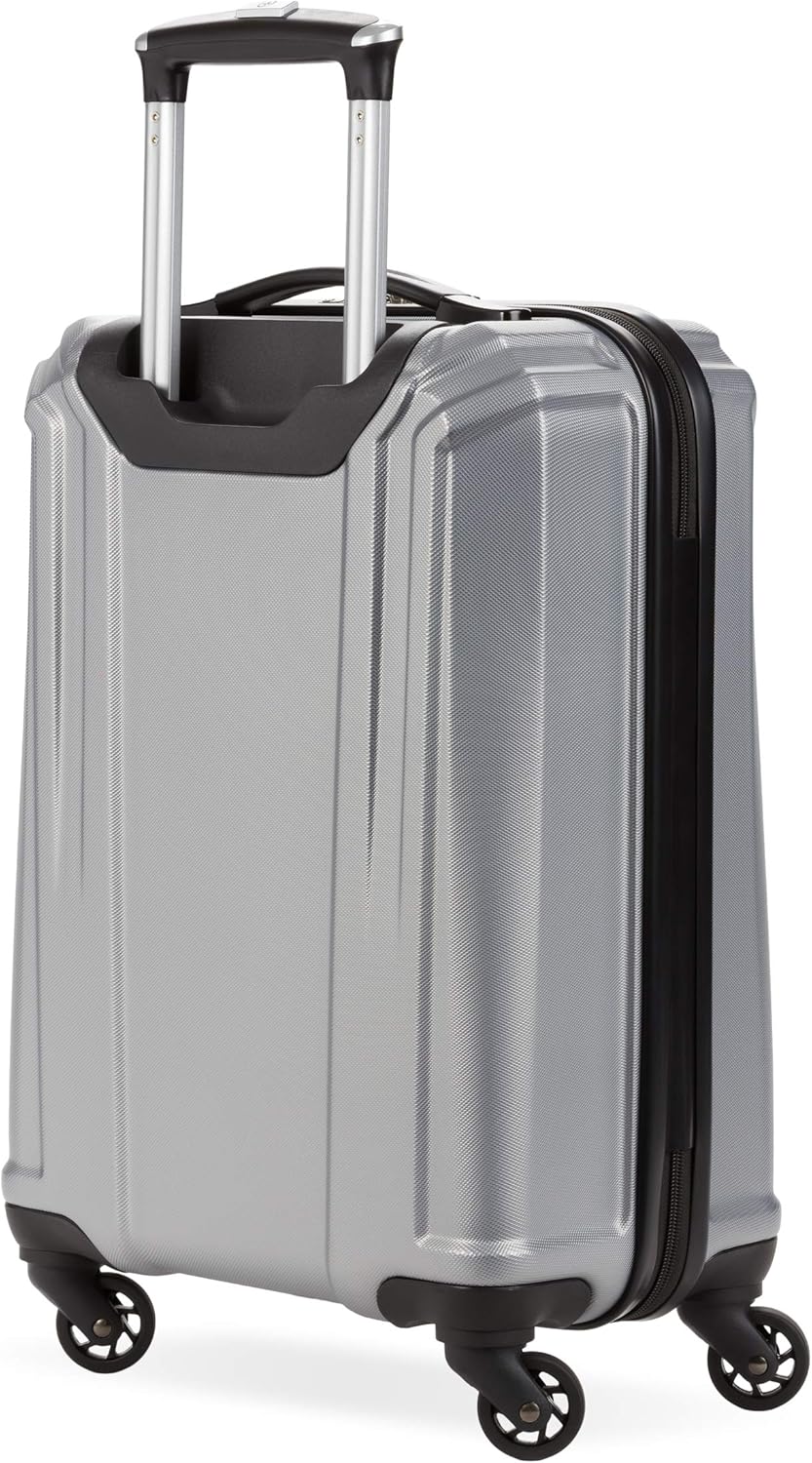 SwissGear 3750 Hardside Luggage with Spinner Wheels, Silver, Carry-On 18.5-Inch - Image 8