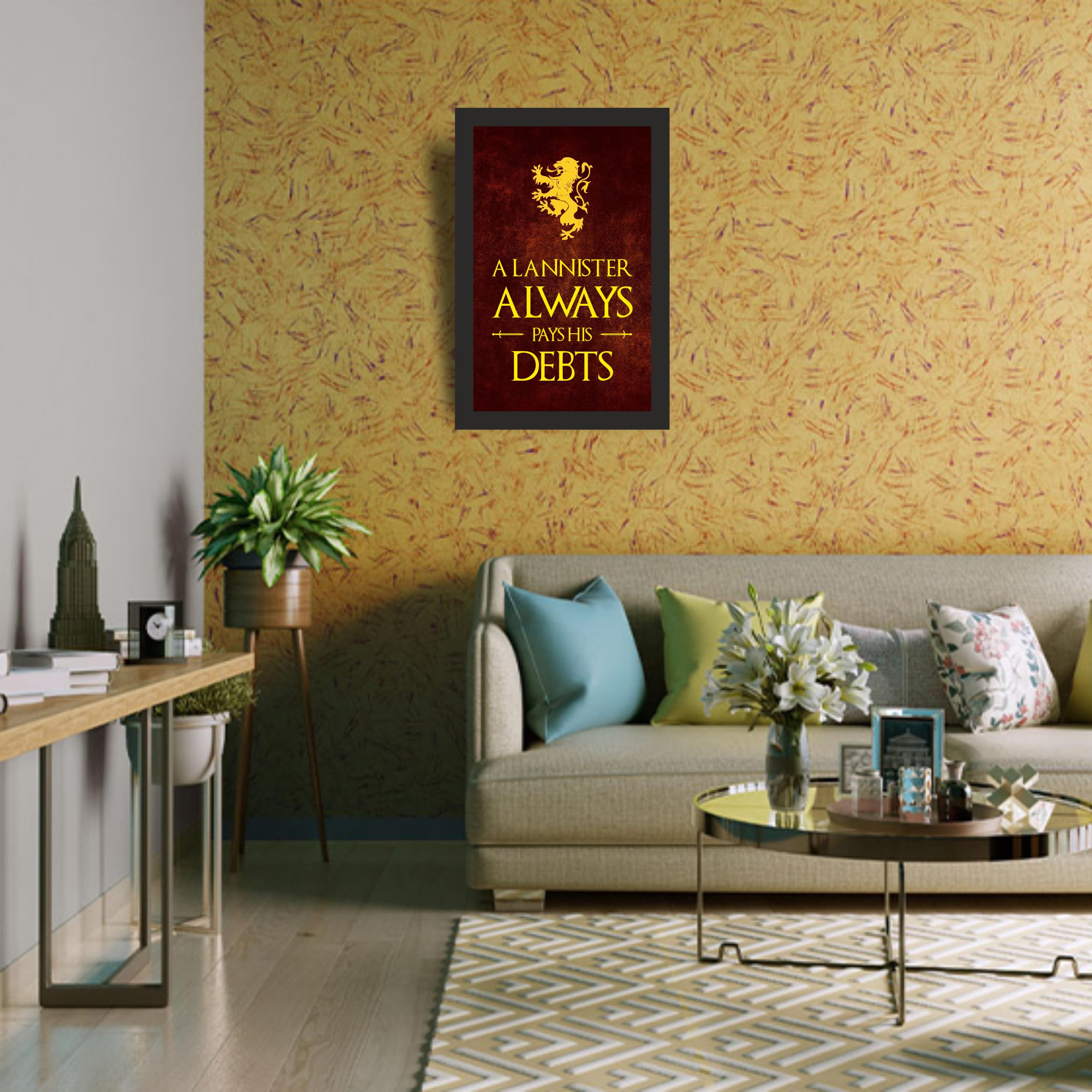 Lannister Pays His Debts Wall Art Photo Frame A4 Black