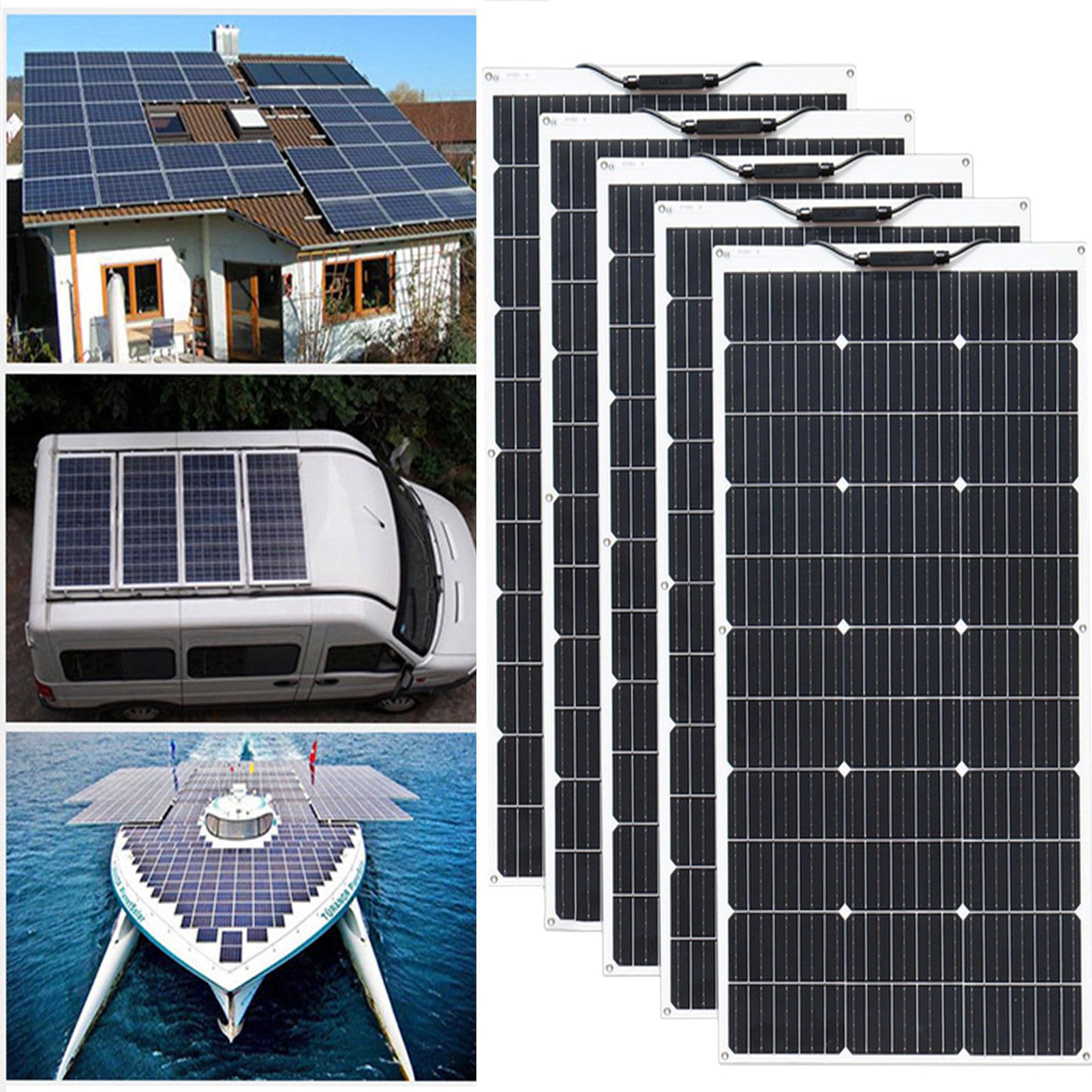 Kit Pannello Solare, Kit Pannello Solare Flessibile Modulo Monocristallino off Grid, Caricatore da Viaggio per Esterni 2 Pezzi, Pannelli Solari da 800 W 18 V per Auto Camper da EST