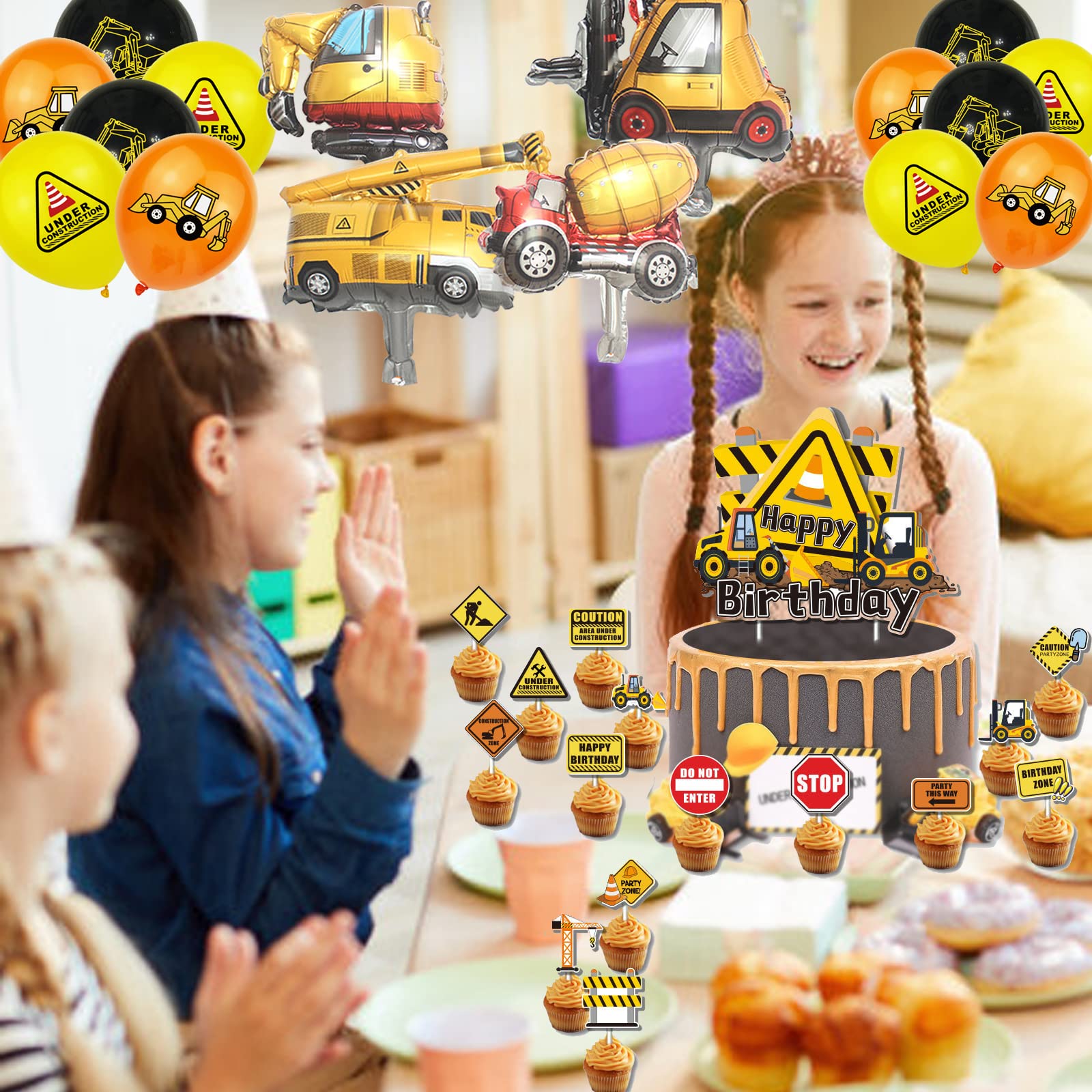 LUYIEDHA Bagger Luftballon - 96x63cm Folienballon Für Kindergeburtstag