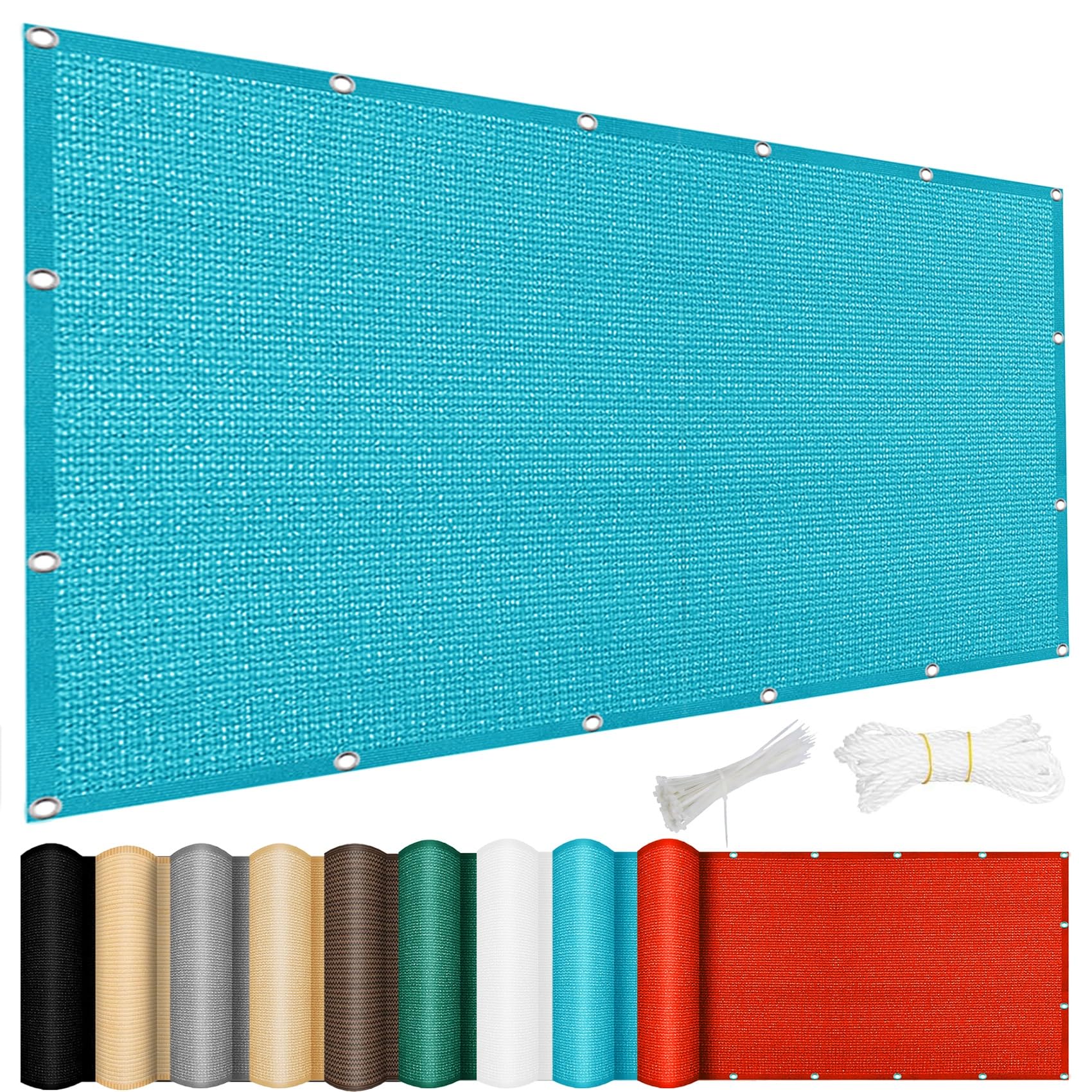 Voile d'ombrage rectangulaire avec œillets 150 x 170 cm protection UV