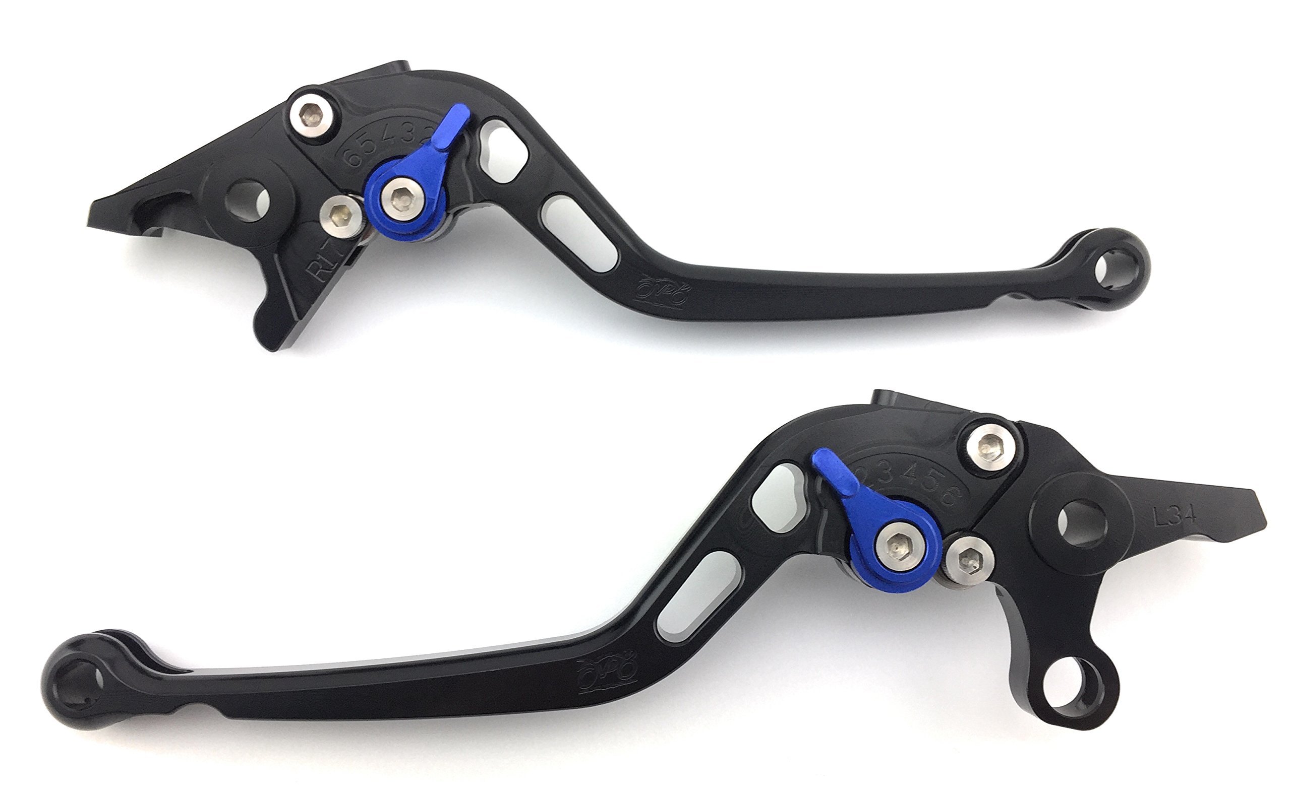 avdb-moto Coppia leve lunghe CNC Compatibile con GSXR 600, GSX-R750 K8 L0 2006 - 2010 (Nero-Blu)