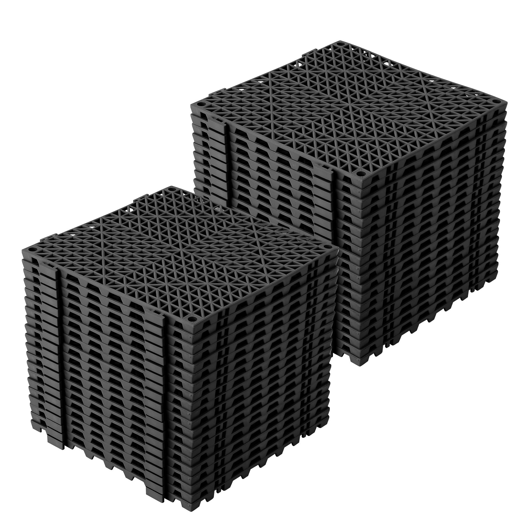 GarveeHome 50 Stück Ineinandergreifende Fliesen PVC Bodenfliesen Stecksystem Bodenplatten Klicksystem Fliesen 30.5 x 30.5cm Quadratische Bodenfliesen Für Garage, Garten, Küche, Deck, Pool, Outdoor