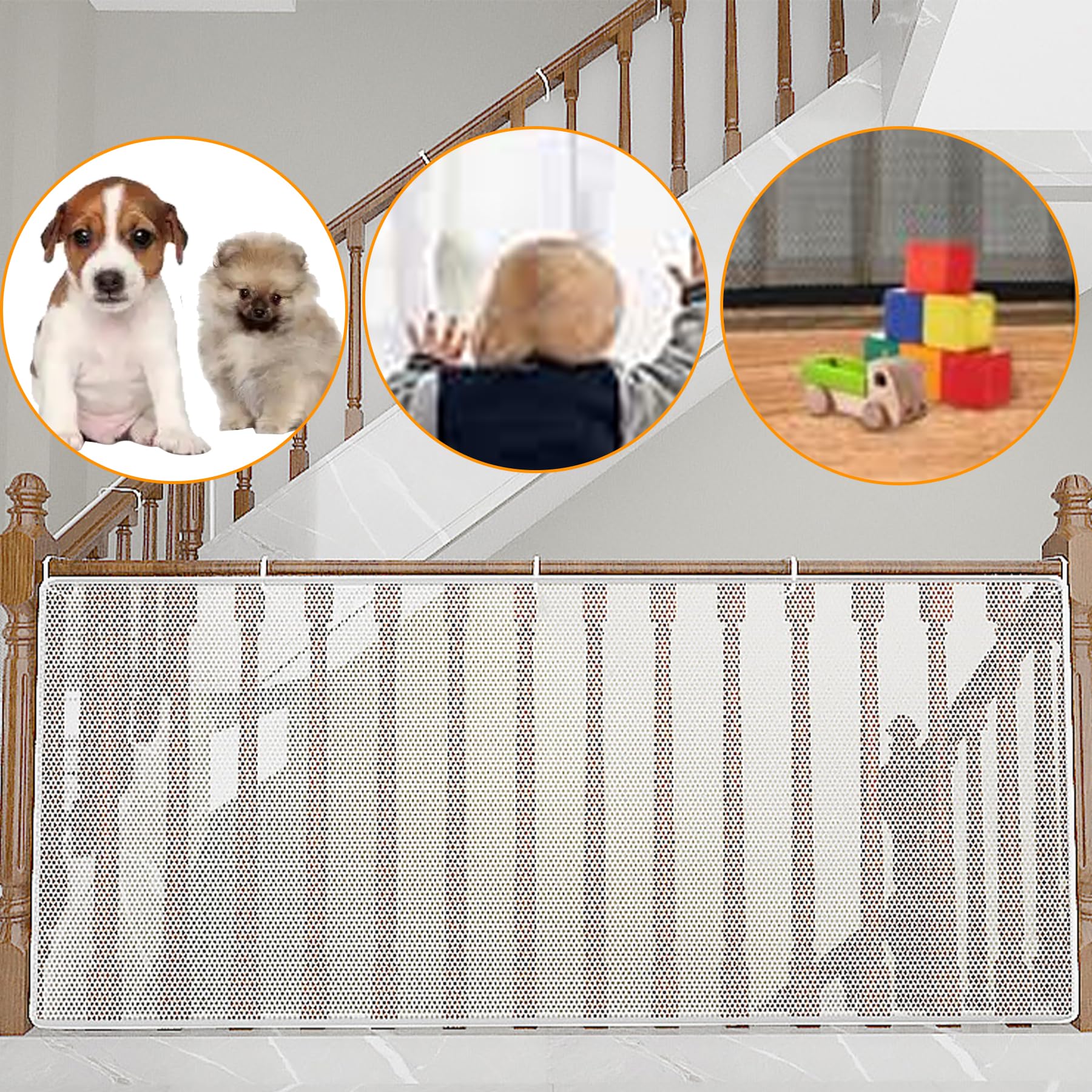 Rete di sicurezza per bambini, rete di protezione anticaduta per scale, ringhiere e recinzioni per balconi, resistente e regolabile per bambini, anima | Leroy Merlin
