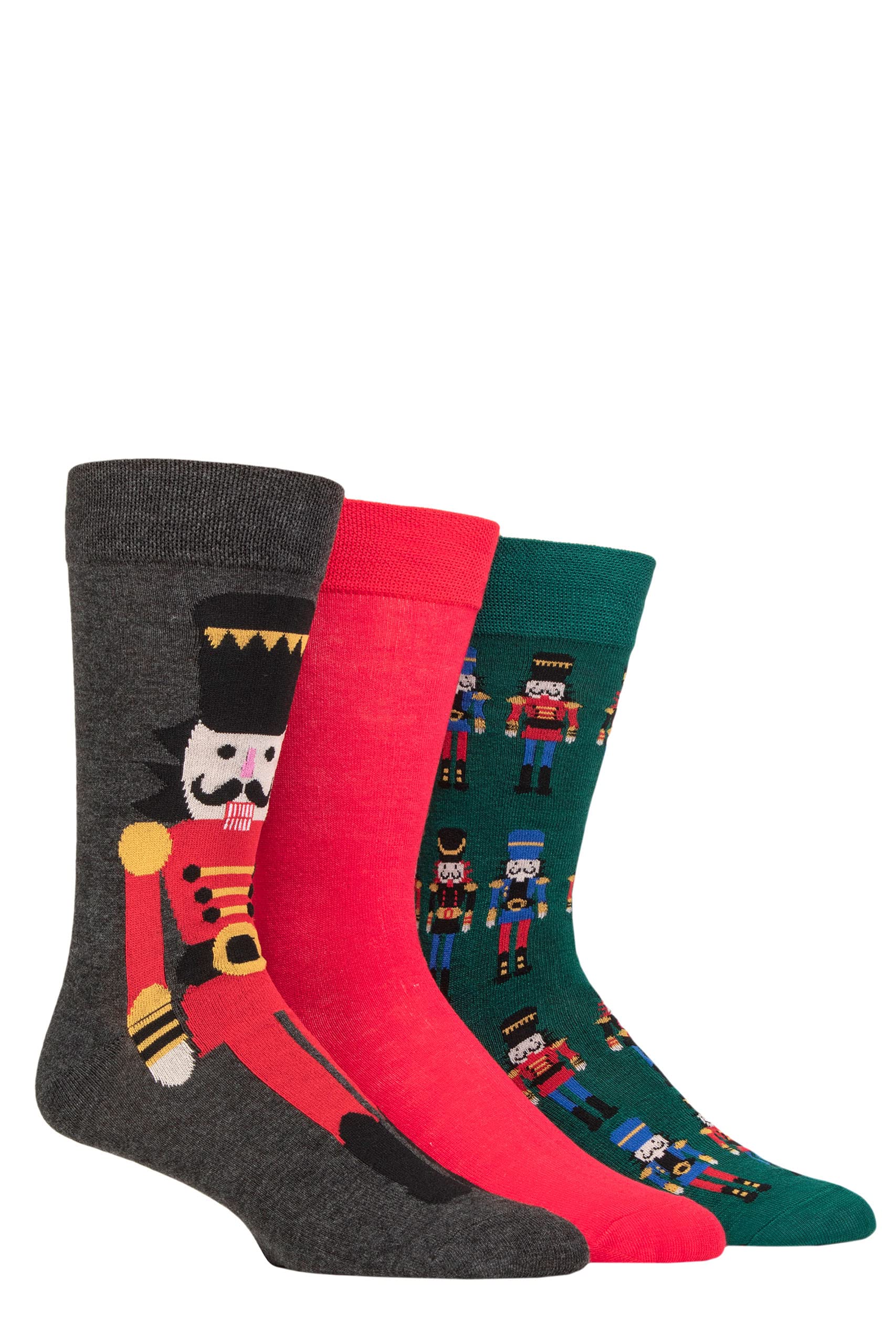 SockShop Lazy Panda Mens Christmas Bamboo Socks Pack of 3 Nutcracker 7-11