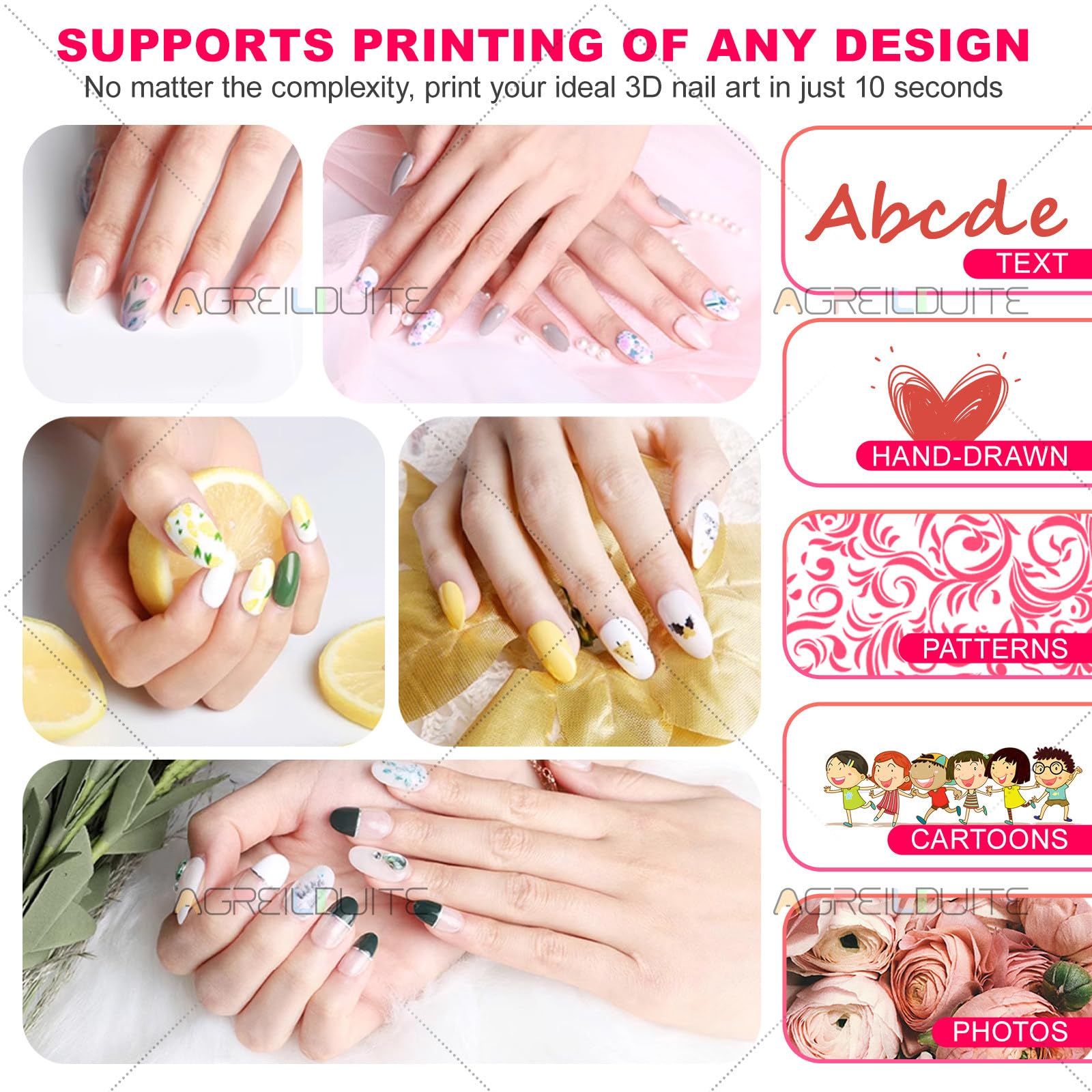 Amazon.com: agreilduite Portable Mobile Nail Printing Machine