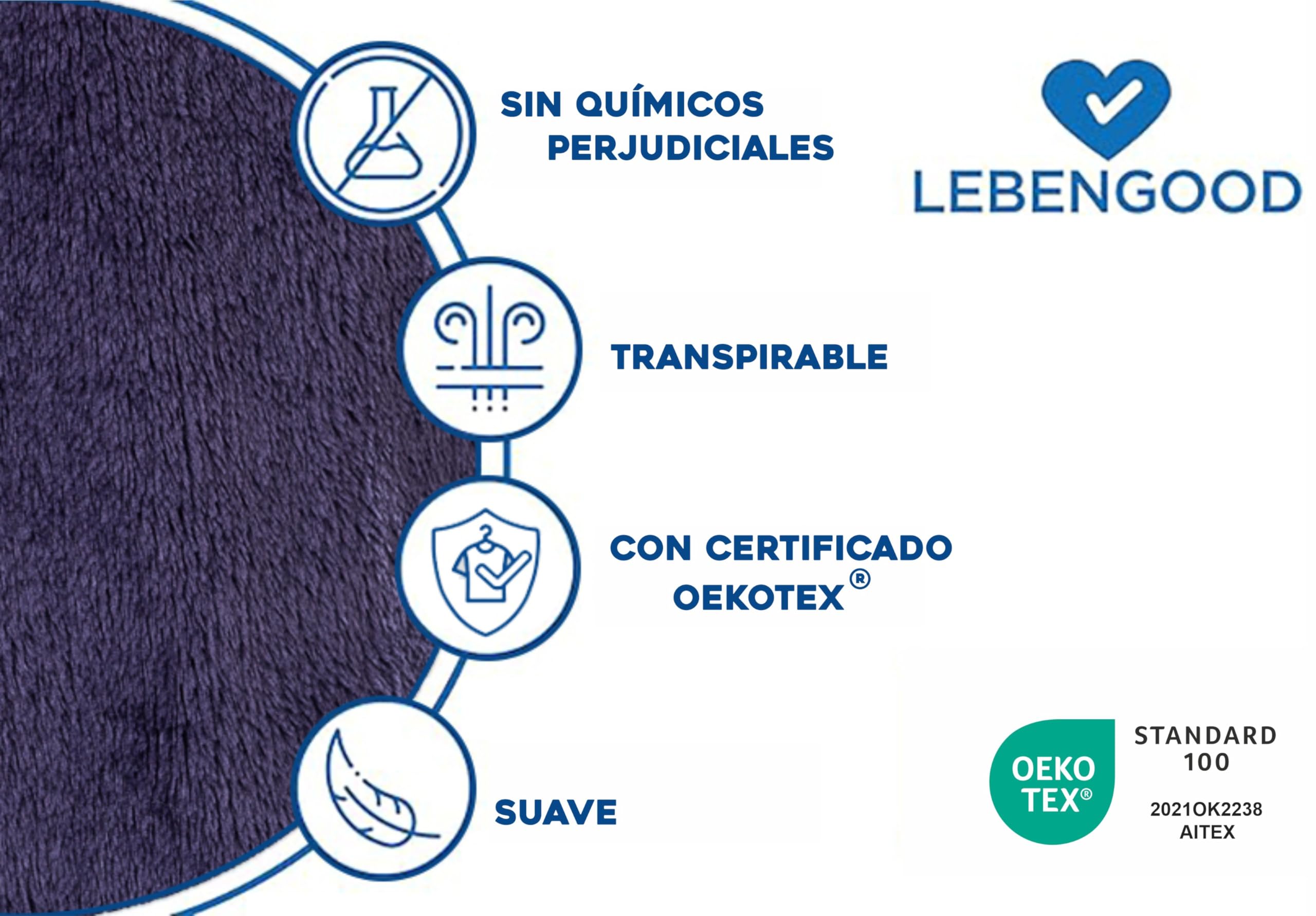 LEBENGOOD Bata Hombre Invierno, Albornoz Hombre Coralina, Batas de Casa Polar, Suave, Acogedor, Microfibra OEKO-TEX®