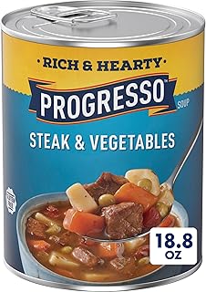 Progresso Rich & Hearty, Steak & Vegetables Canned Soup, Gluten Free, 18.8 oz.