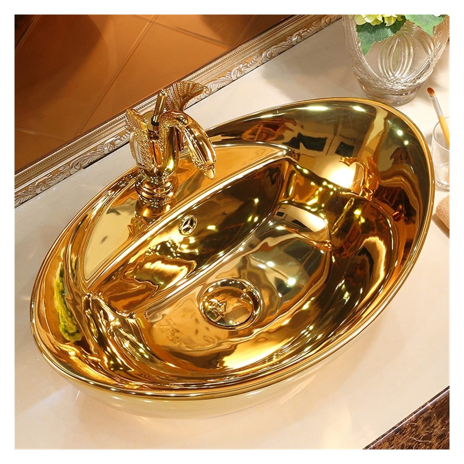 Umywalka Łazienkowa Ceramiczna Umywalka Golden Sink Umywalki Łazienkowe Nablatowe Ceramiczna Umywalka Artystyczna Hotelowa Umywalka Nablatowa Umywalka Nablatowa