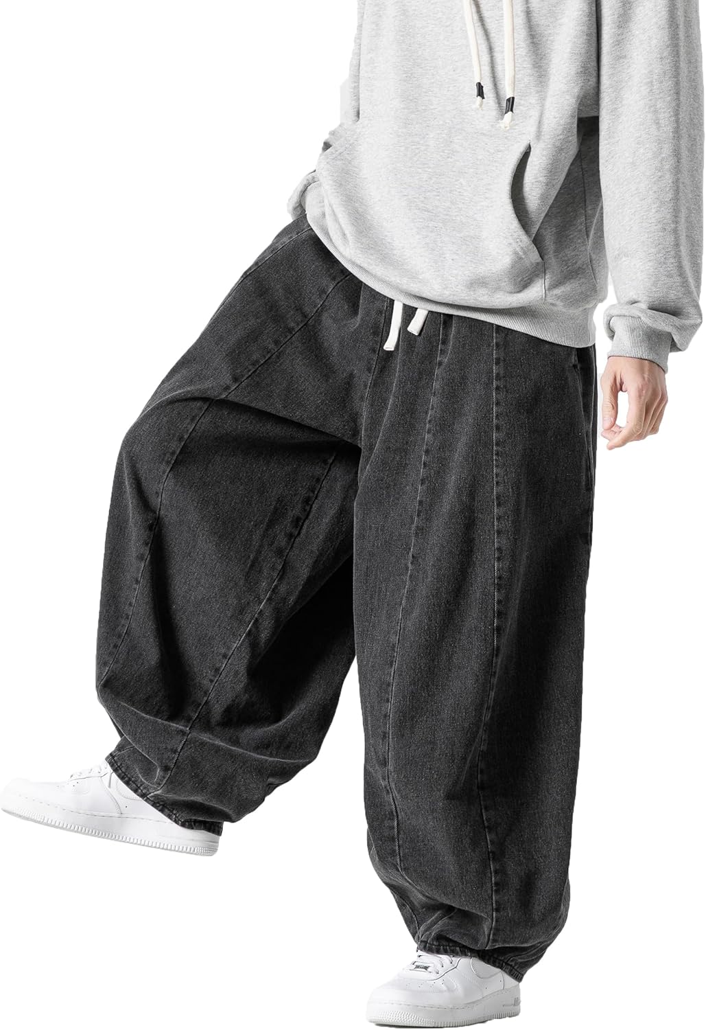 DOSLAVIDA Baggy Jeans for Men Wide Leg Hip Hop Jean Stylish Loose Fit Denim Pants Casual Streetwear Skateboard Pants - Image 2