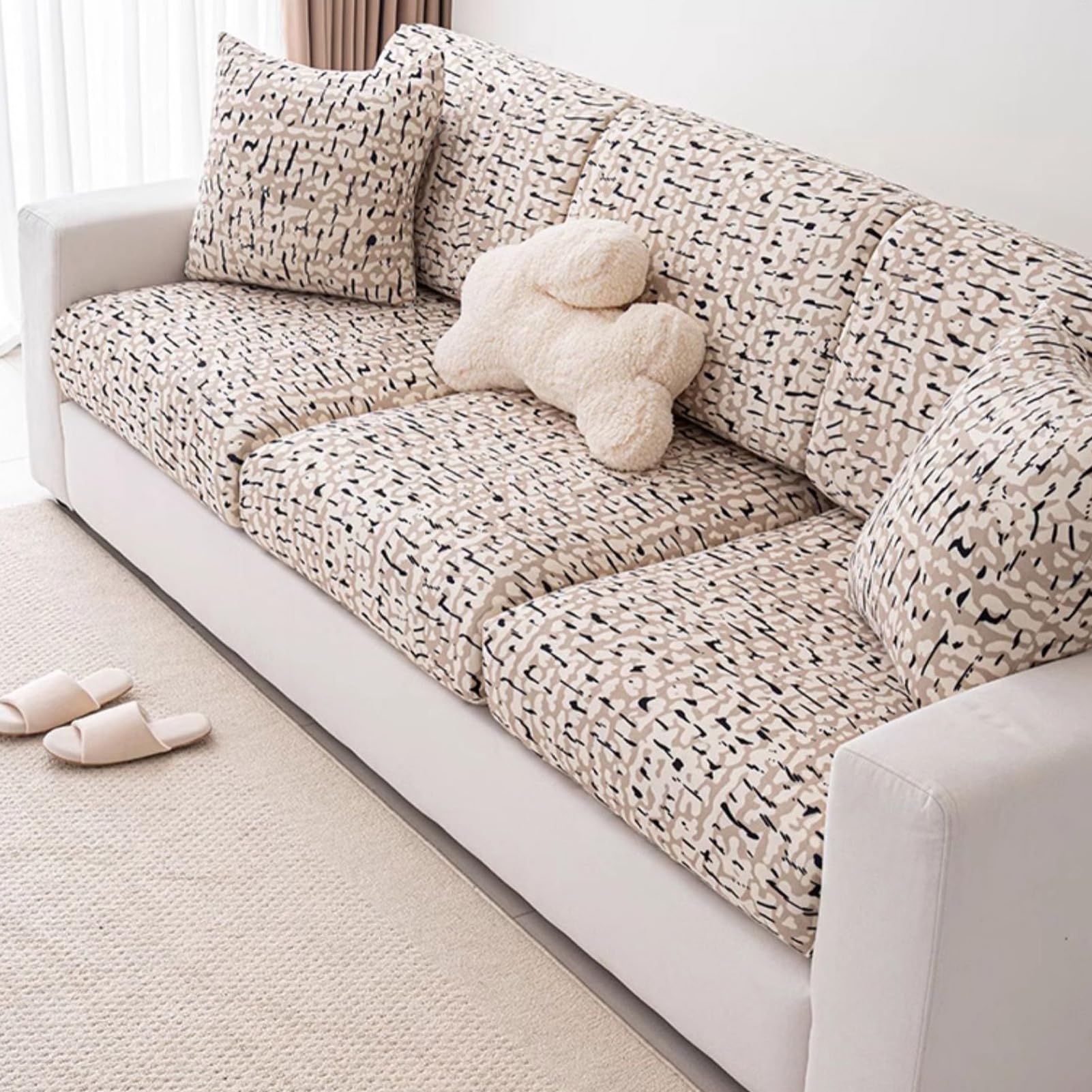 Couvre canape universelle et housse de coussin de canapé velours