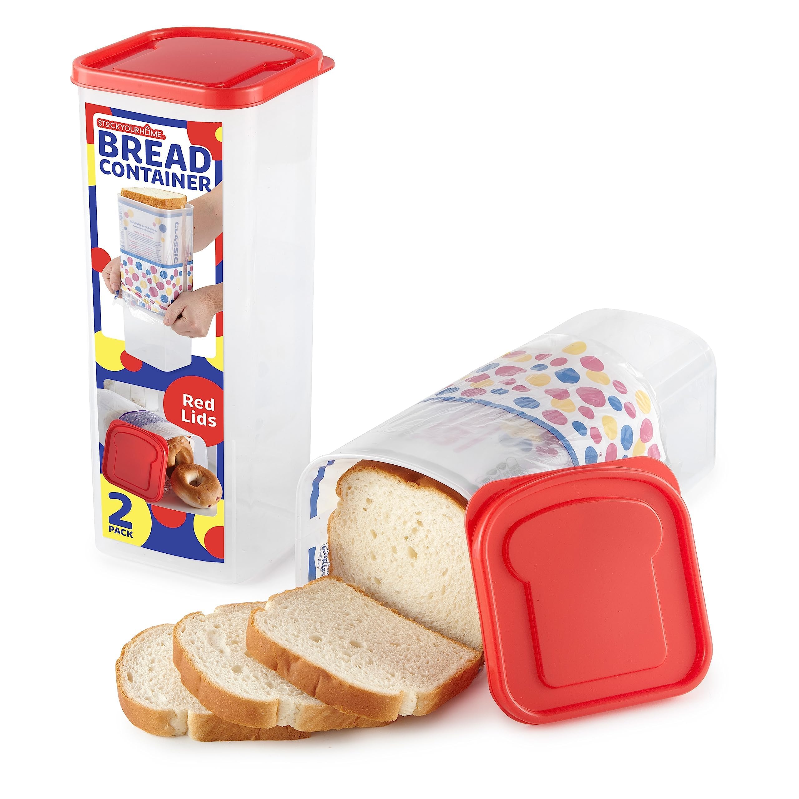 1 Pcs Bread Boxes for Kitchen Counter Airtight, Fresh Bread Storage Container, Clear Sandwich Bread Saver, Bread Holder - Bread Bin for Bun, Bagel, and Bread Loaf, Plastic Bread Box