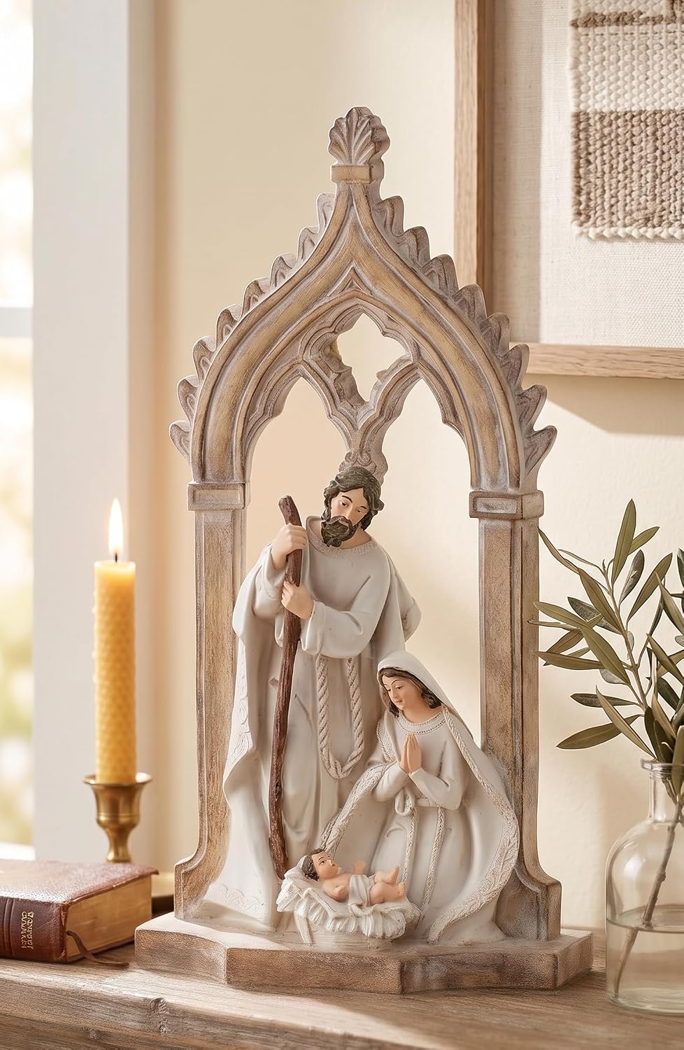 Regency International Resin Holy Family with Arch, 9-inches, Multicolor