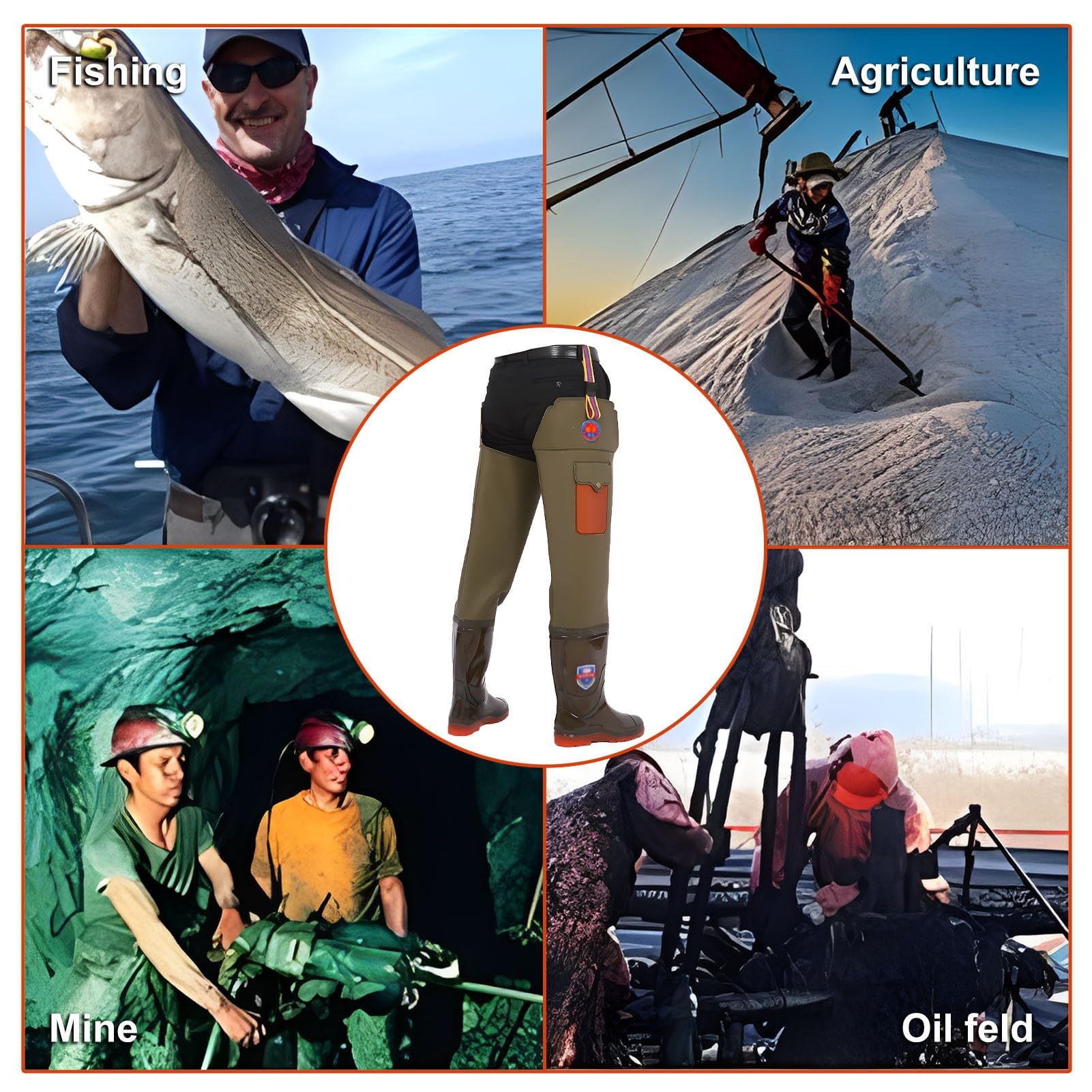 Pantaloni da Pesca all'aperto, Comodi Pantaloni da Pesca, robusti Pantaloni da Pesca da Uomo Senza perdite, per la Caccia, Le paludi, la Pesca e l'agricoltura (9)