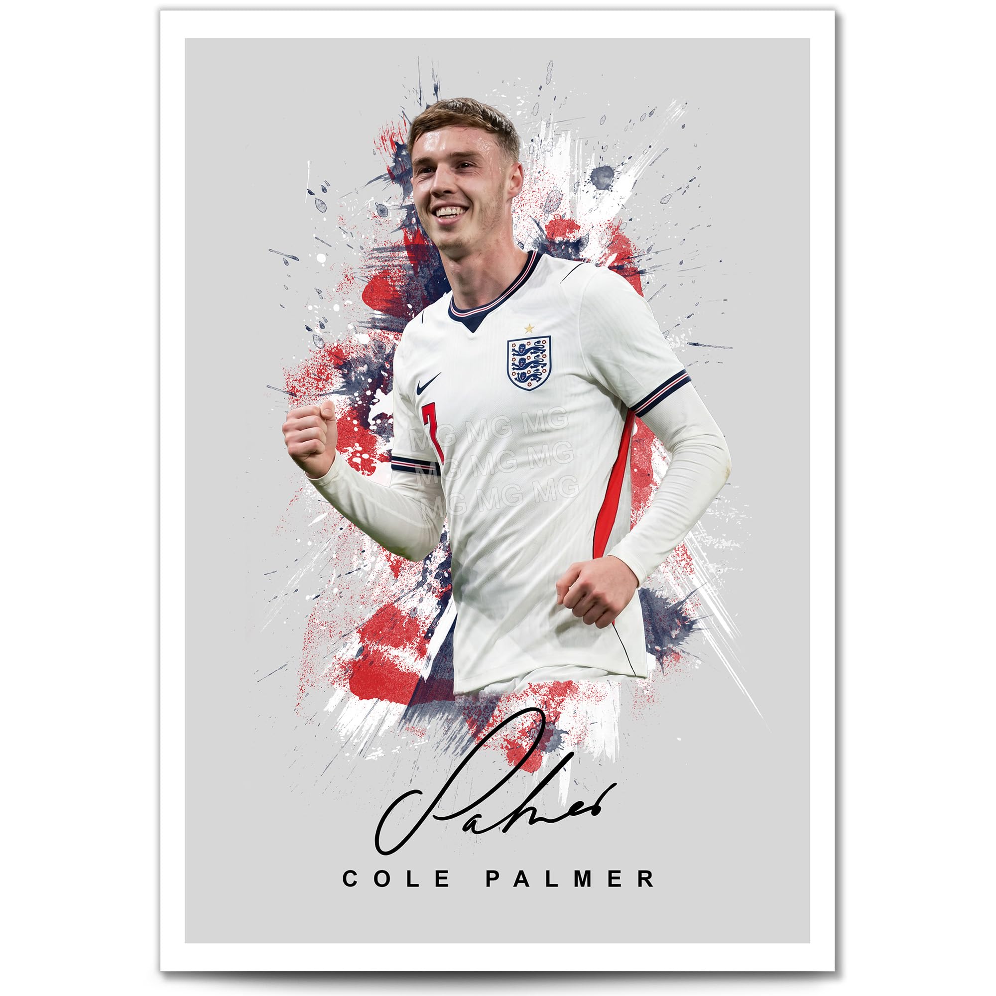 Cole Palmer Chelsea Signed Photo Poster A4/A3 Print Picture Display Framed Autograph Memorabilia for Football Fans Gift England (Palmer England, Grey A3 print unframed)