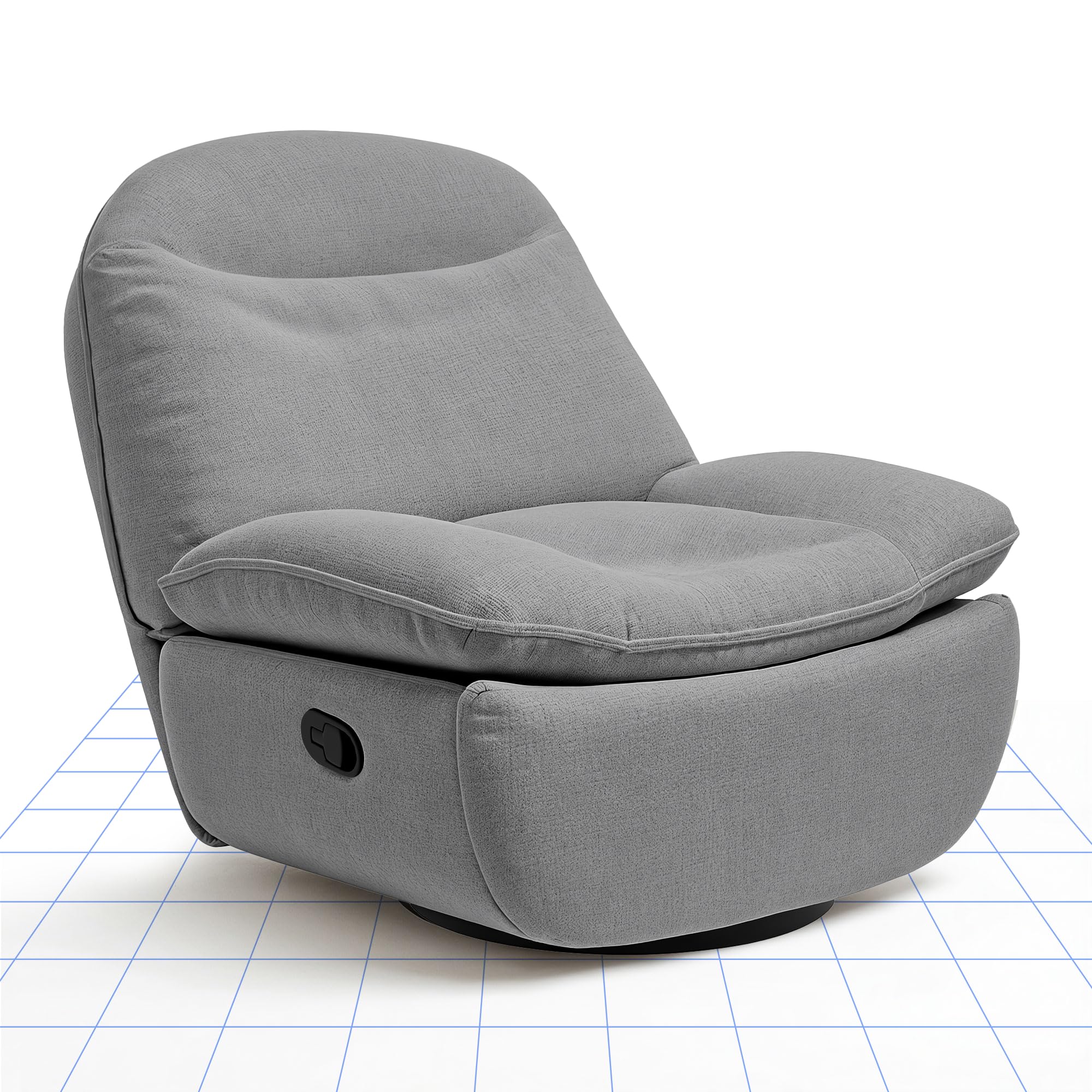 FLEXISPOT XC6 Sillón Relax, Sófa Giratorio con Función Balancín, Sillon TV con Respaldo Ajustable, Silla Reclinable para Dormitorio, Salón y Cine en Casa (Gris Claro)