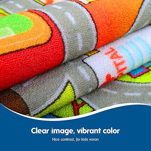 Vista 4 de Booooom Jackson Alfombra de juego para niños de 60 x 32 pulgadas, alfombra antideslizante para dormitorio, sala de juegos, alfombra de juego