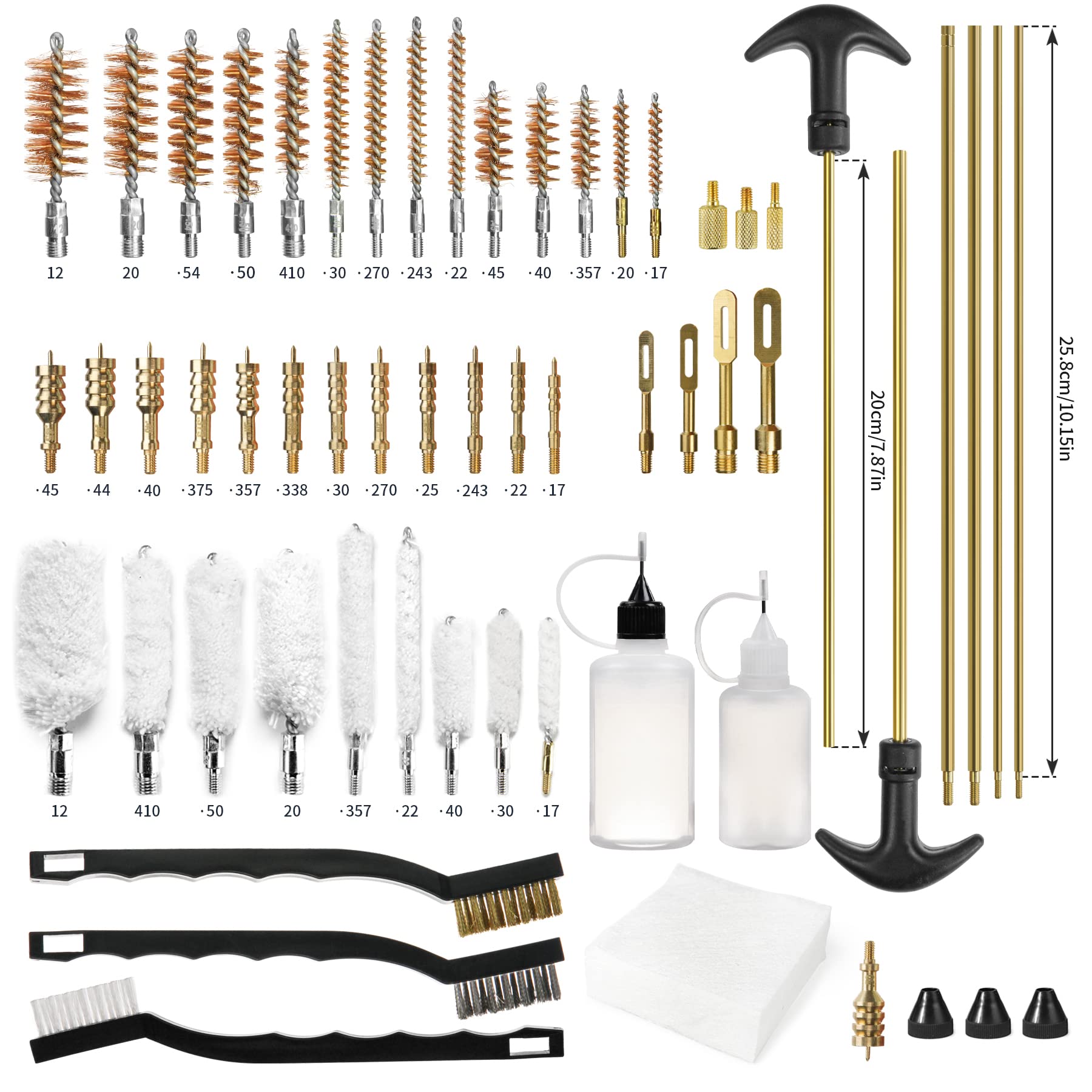 GUGULUZA Kit de Limpieza Universal de Escopeta, Pistola, Rifle con Estuche Portátil