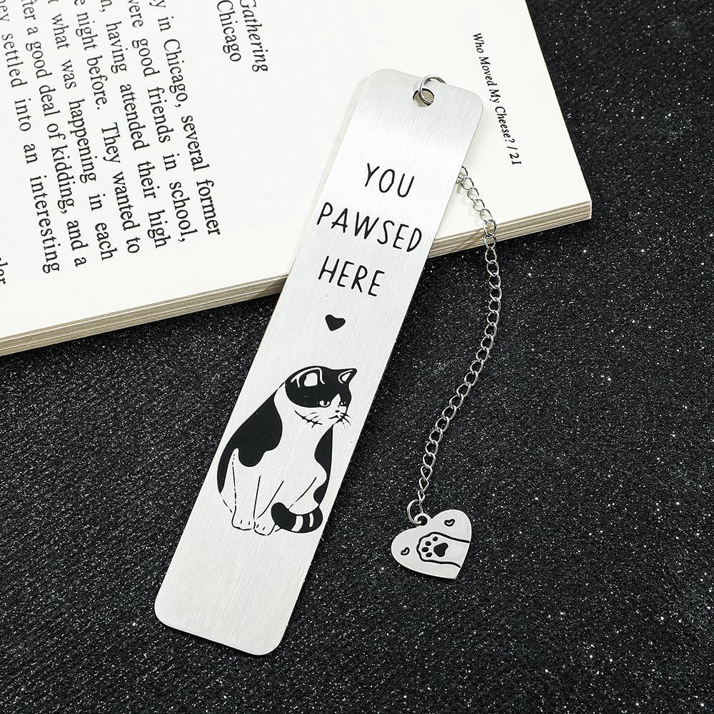 2PCS Cat Bookmarks, Cat Gifts for Women, Kitten Stainless Steel Book Marker, Funny Book Mark Cute Book Lover Gifts Thanksgiving Day Birthday Gifts for Women Men Teachers Friends (2pcs G) - Image 3