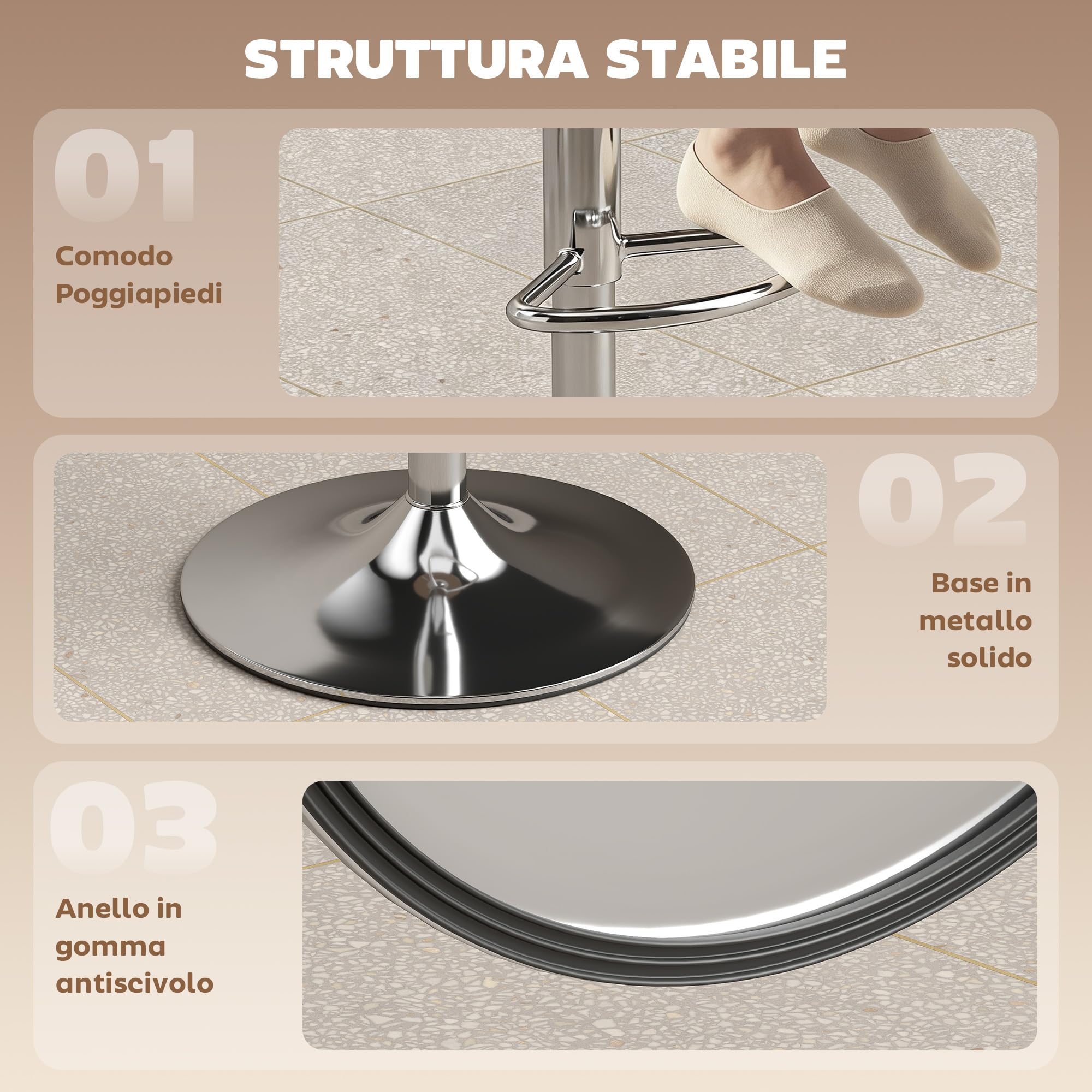 HOMCOM Set 2 Sgabelli Bar con Altezza Regolabile e Girevoli a 360°, Sgabelli Cucina Alti in PU con Poggiapiedi, Seduta Morbida, Struttura in Metallo, Sedie Bar Alte per Penisola Sala da Pranzo, Nero