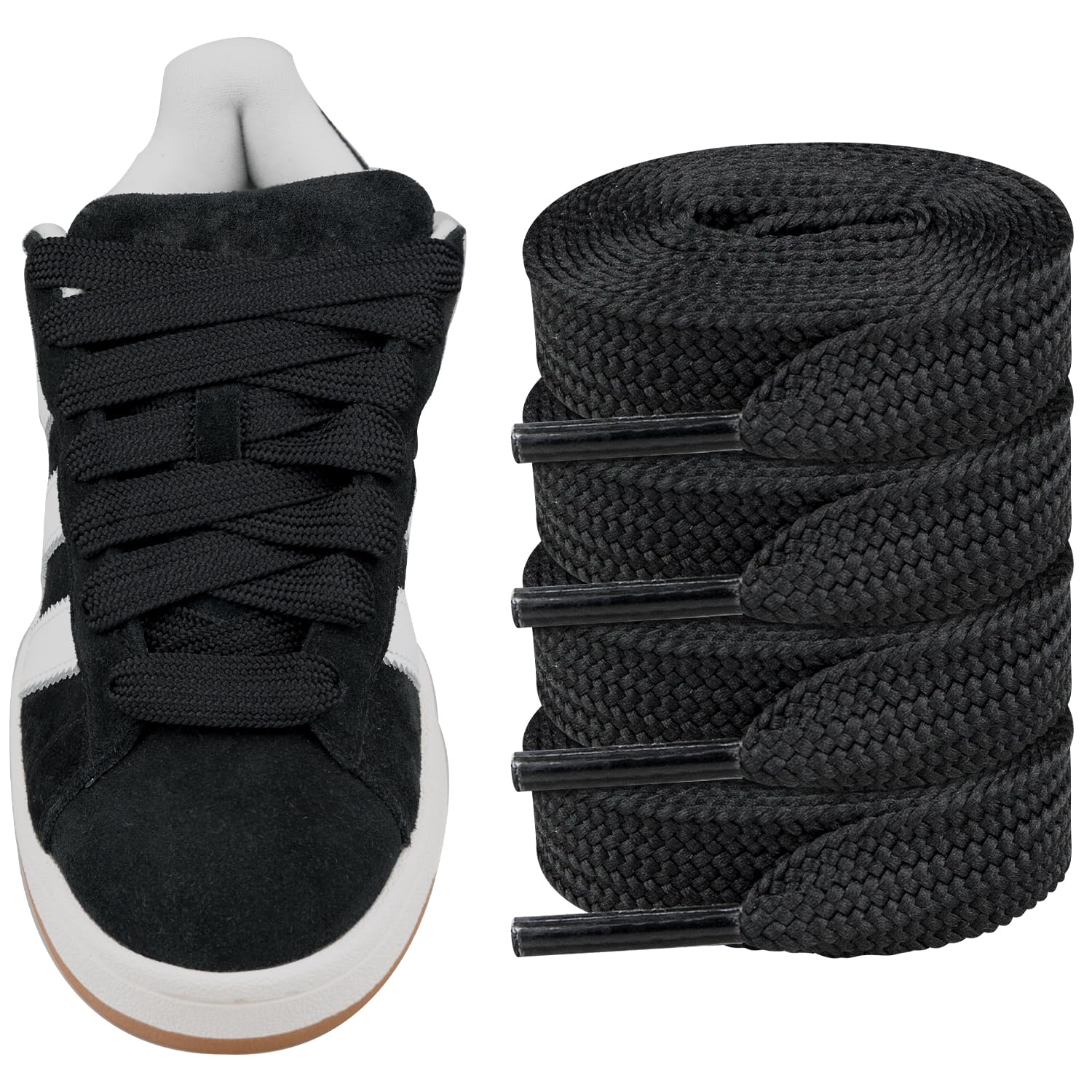 Endoto 2 Pairs Fat Shoelaces for Adidas Campus 00s,16MM Thick Flat Wide Jumbo Shoe Laces Replacement Laces for Sneaker