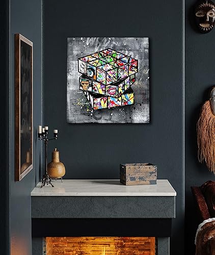 Miniatura 124 de SIXTTART Banksy - Arte de pared en lienzo para sala de estar, arte de pared de graffiti callejero para dormitorio, pintura abstracta grande, arte