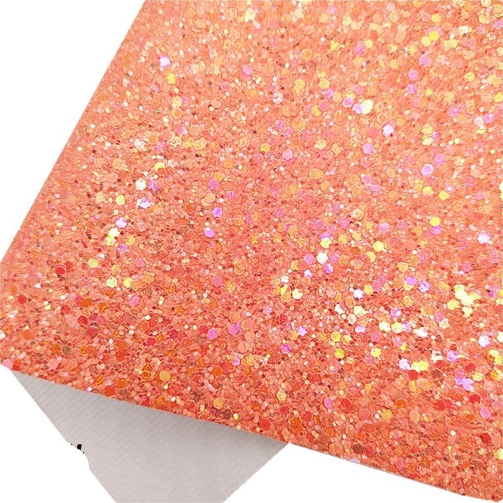 Sparkle PU Leather Fabric Mini Rolls 30x134cm Chunky Glitter Leather Fabric Felt Backing Synthetic for Bows Craft DIY