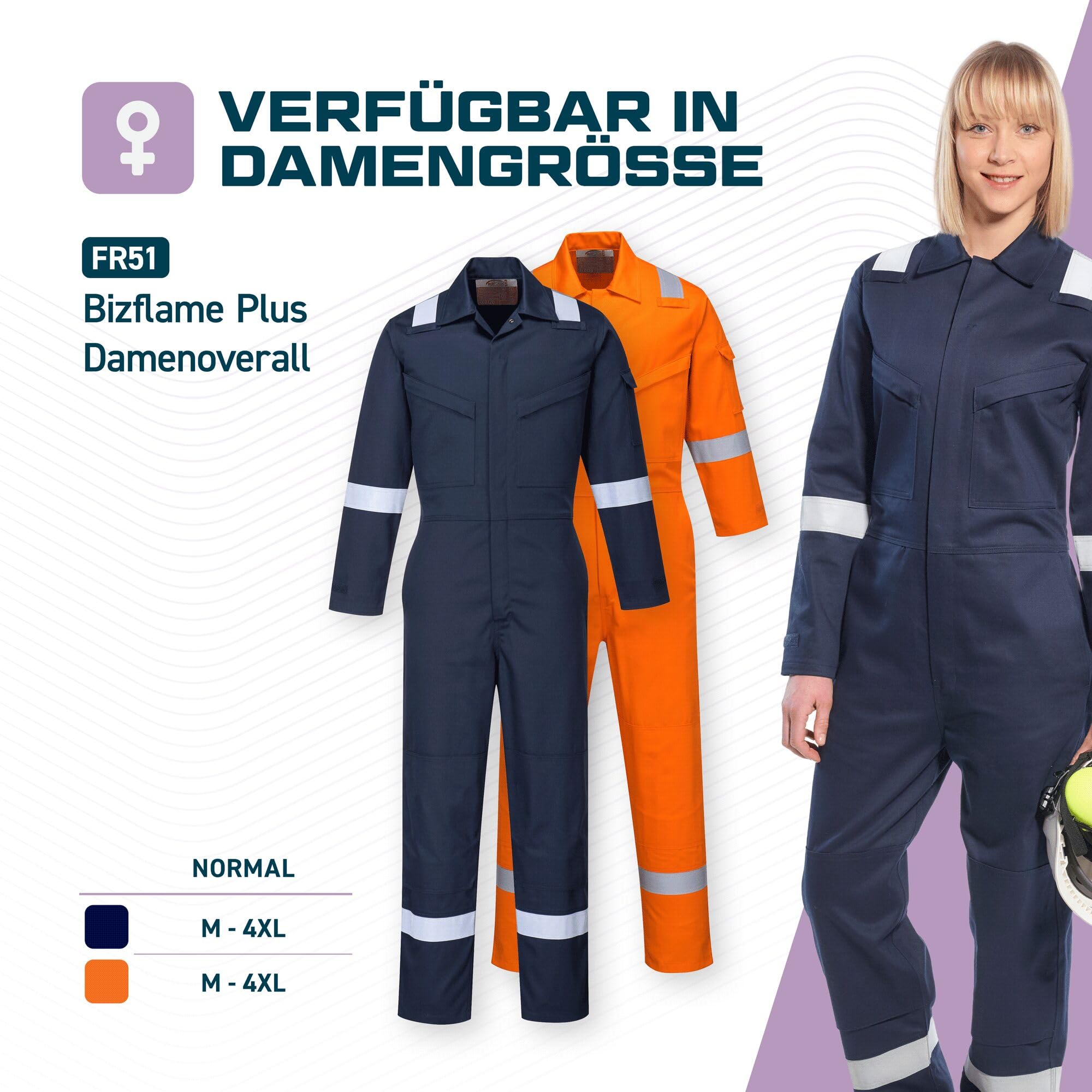 Portwest FR50 Herren Reflektierende Flammenbeständige FR-Antistatische Overallbogen-Beweis-Overalls 350g Schwarz, M