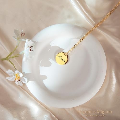 Miniatura 6 de Personalized Coin Name Necklace Dainty Gift for her Holiday Bridesmaid Birthday Christmas Gift Handmade Gold Jewelry Stocking Stuffer -LCN-N