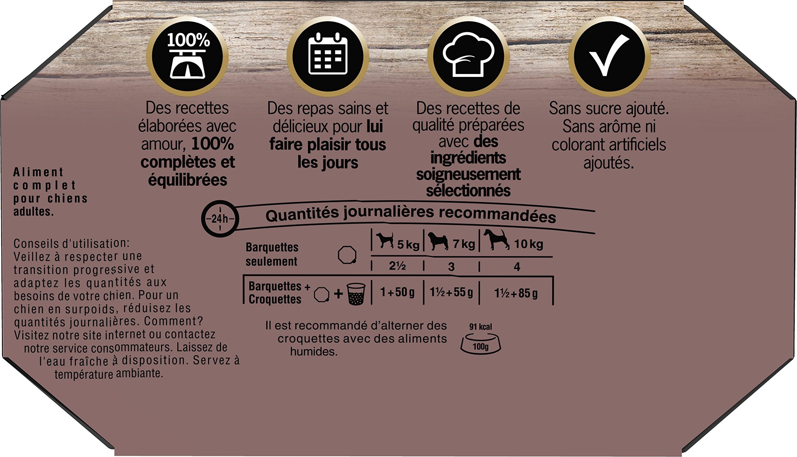 Cesar Les Recettes de Campagne Mini-Netz für Erwachsene Hunde, 4 Geschmacksrichtungen, 6 x 4 Schalen à 150 g