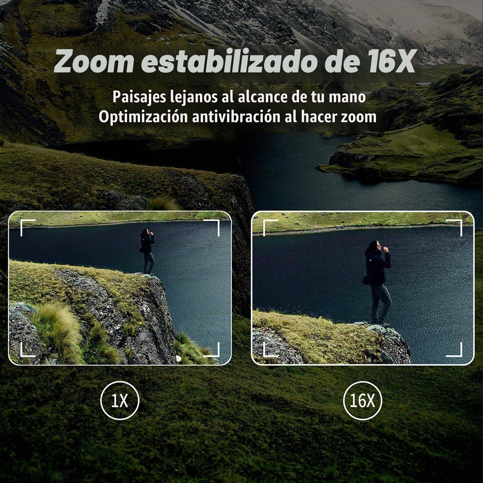 Cámara Compacta para Viajes, Cámara Digital 4K para Fotografía y Vídeo, Cámara Vlogging de 64 MP, Enfoque Automático Antivibración, Lente Gran Angular de 3 Pulgadas y 120°,