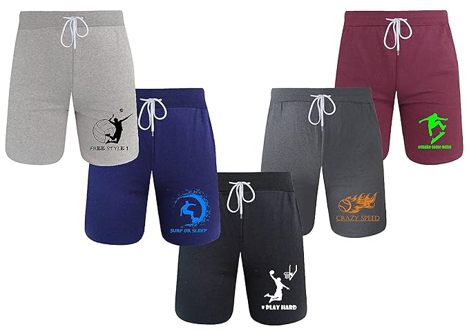 SV Creationz Kids Cotton Blend Regular Shorts (Pack of 5)