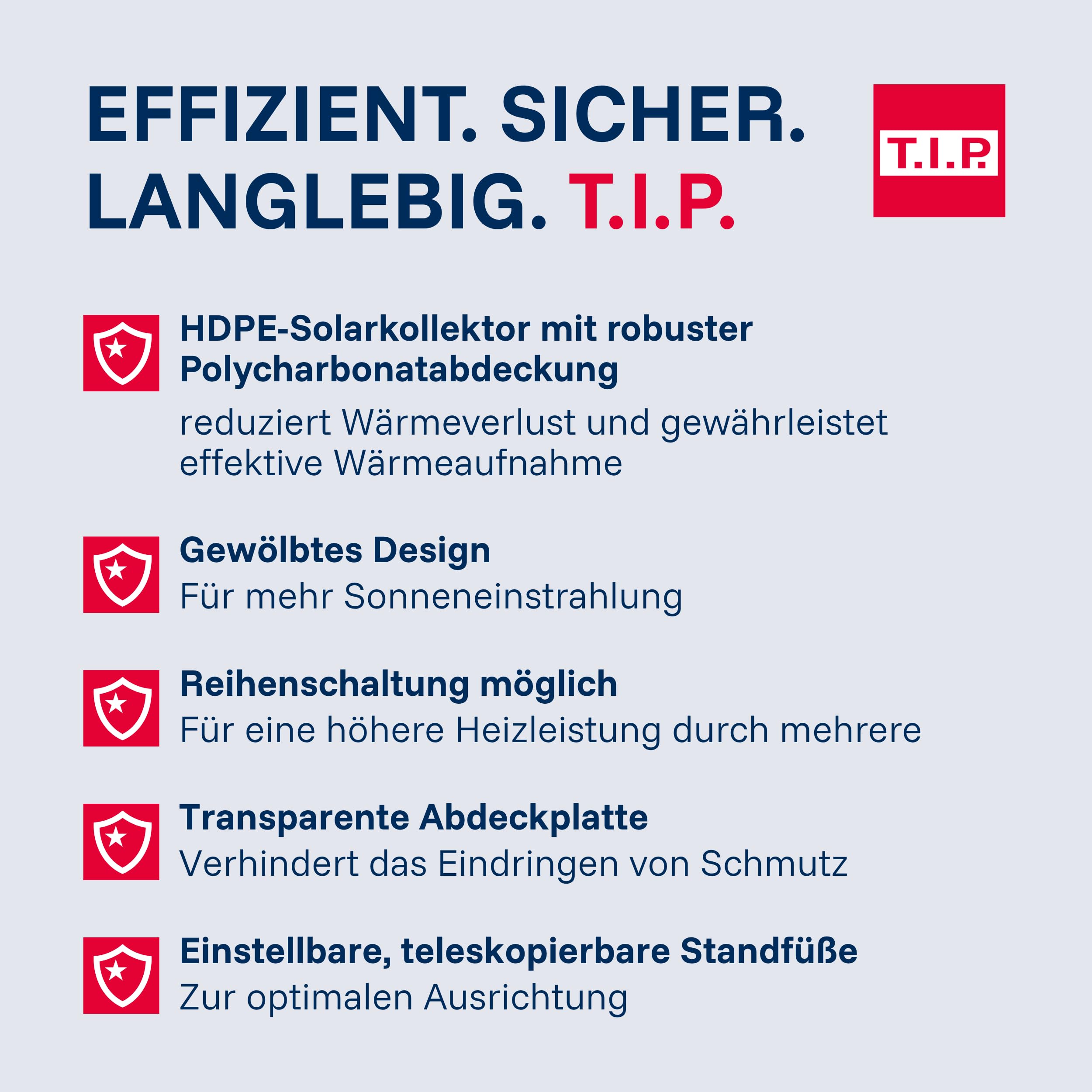 T.I.P. Solarheizung Pool SPH 10000 S - Sonnenkollektor Schwimmbad, Poolheizung Solar für Pools bis 20.000 l, Durchfluss 10.000 l/h, einfache Installation