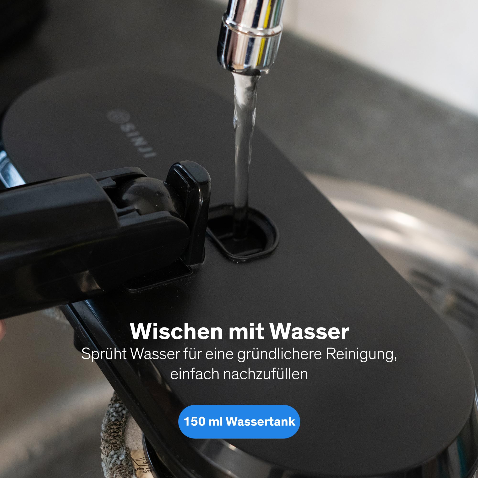 Sinji Elektrischer Wischmopp Kabellos, Akku Bodenwischer mit Sprühfunktion